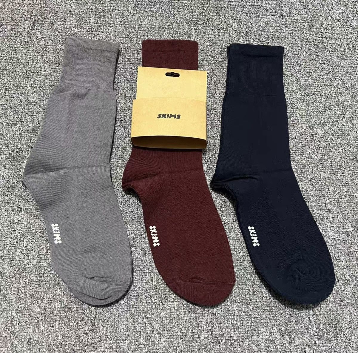 Skim Milk Skims Men’s DAY SOCK 3‑Pack – High‑Crew Dress Socks Size ONE SIZE - 2 Thumbnail