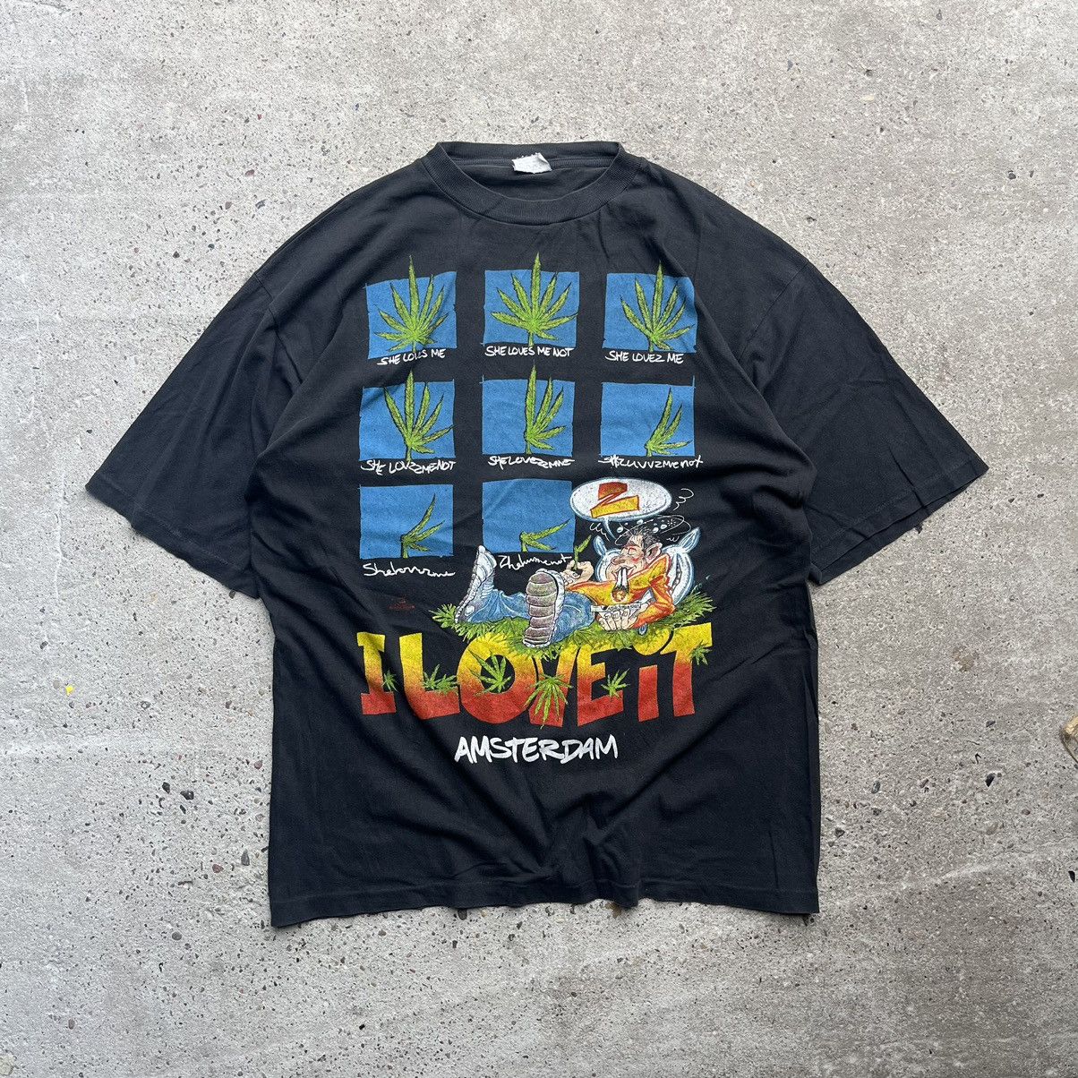 Amsterdam weed single stitching vintage y2k washed 90s faded
