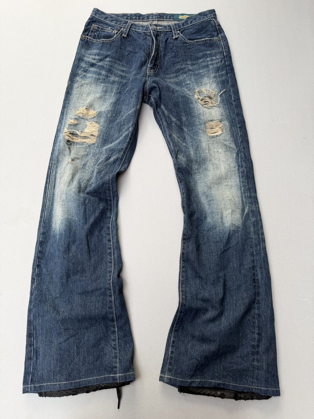 Japanese Brand Mash Mania lace up flare jeans Size US 28 / EU 44 - 1 Thumbnail