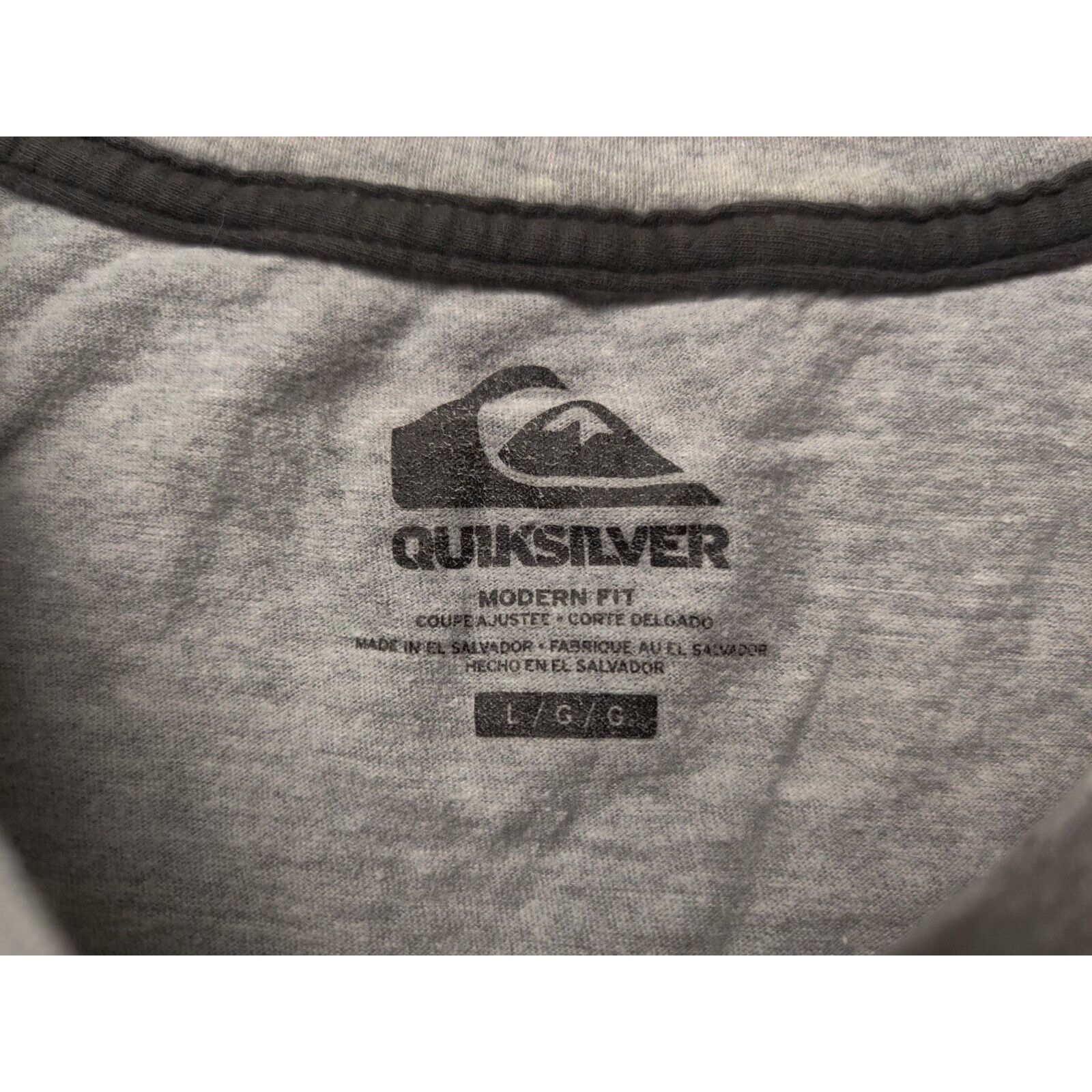 Quiksilver Quiksilver Shirt Adult Mens Large Gray Modern Fit Spell Out Size US L / EU 52-54 / 3 - 3 Thumbnail