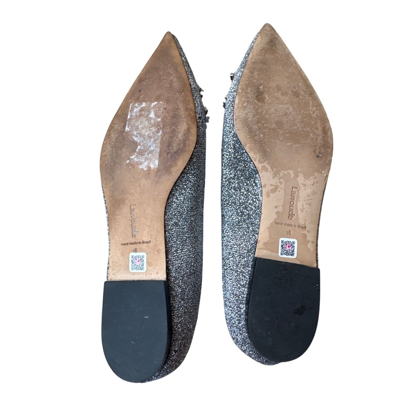 Other LARROUDE Anthropologie "Lee" Flat Silver with Crystal Bow Size US 8 / IT 38 - 7 Thumbnail