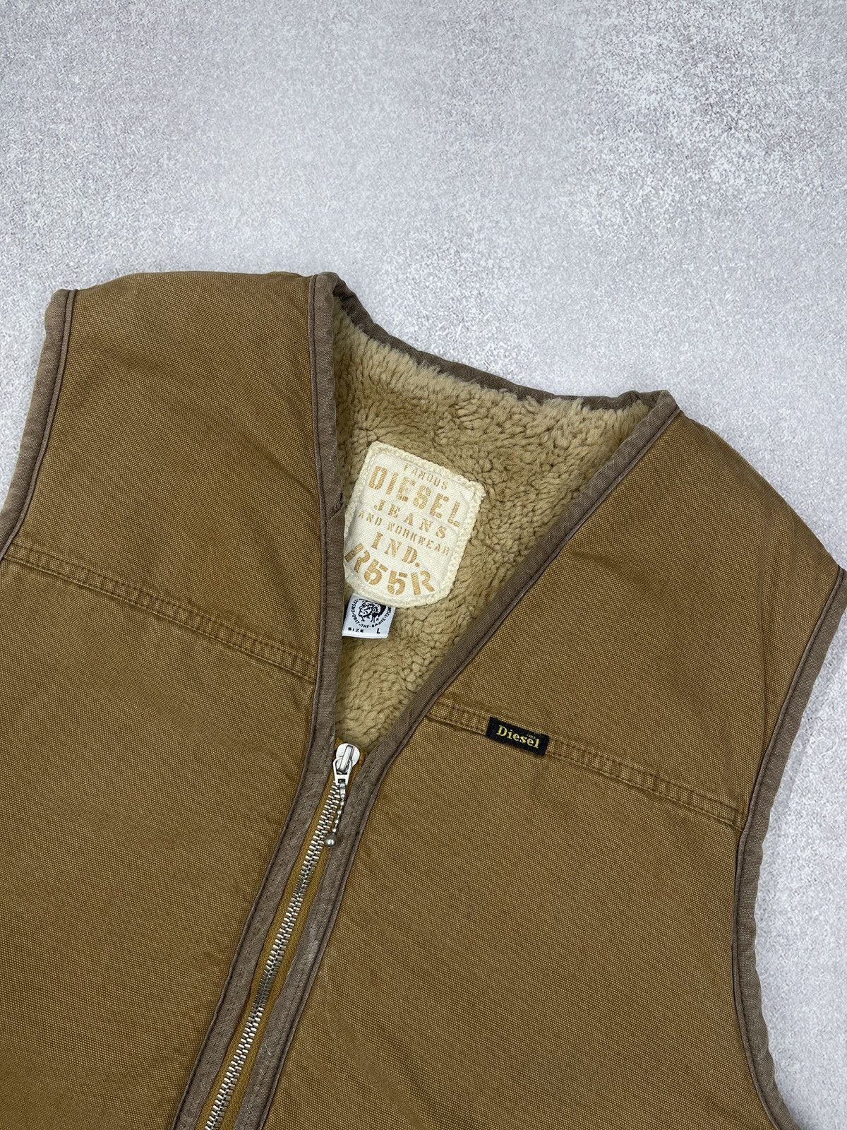 Diesel Vintage Diesel Workwear Vest Deep Pile Beige Made in Italy Size US L / EU 52-54 / 3 - 4 Thumbnail