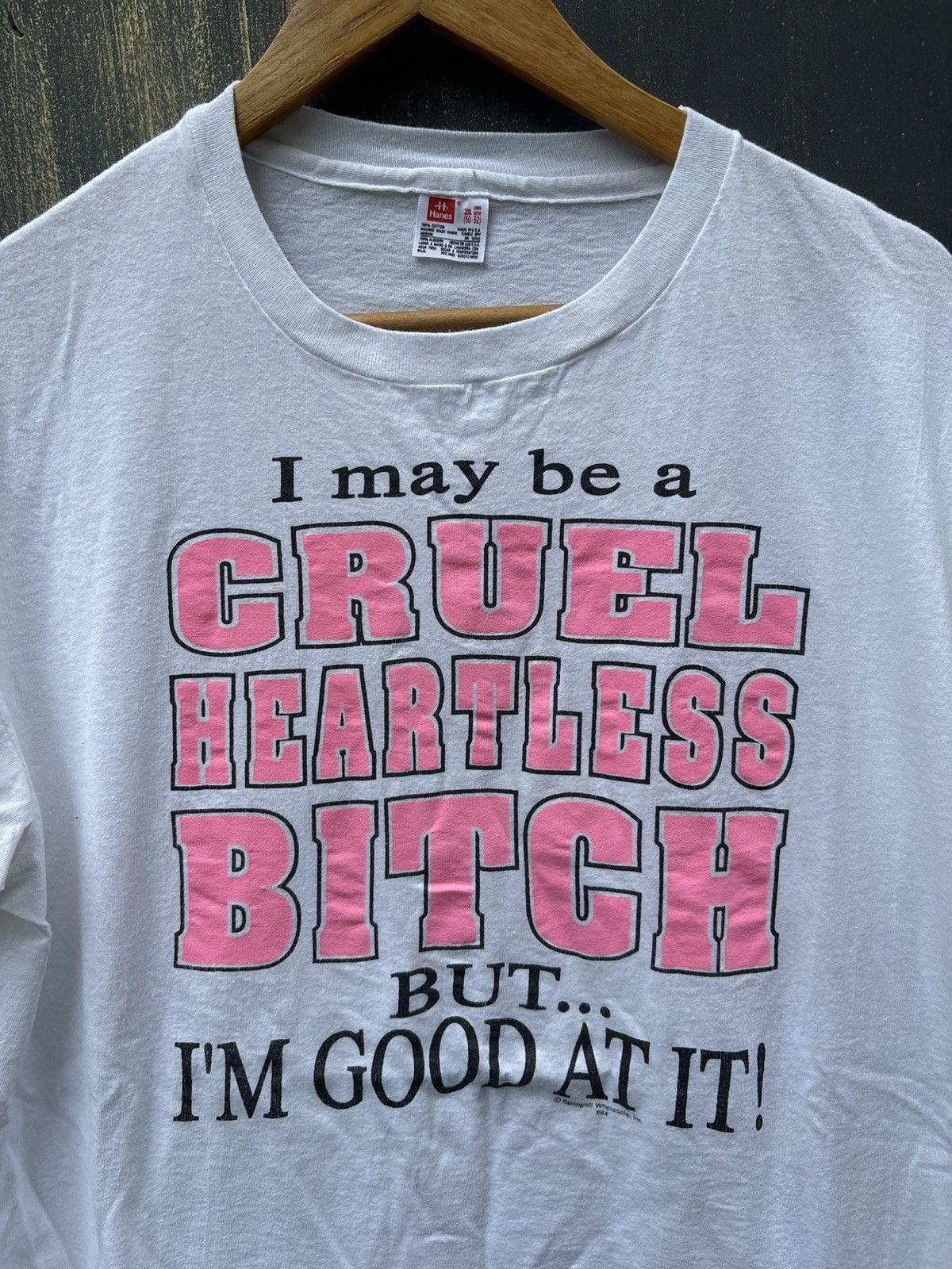 Vintage RARE! Vintage 90’s Parody Wording Tees Cruel Heartless Size US L / EU 52-54 / 3 - 4 Thumbnail
