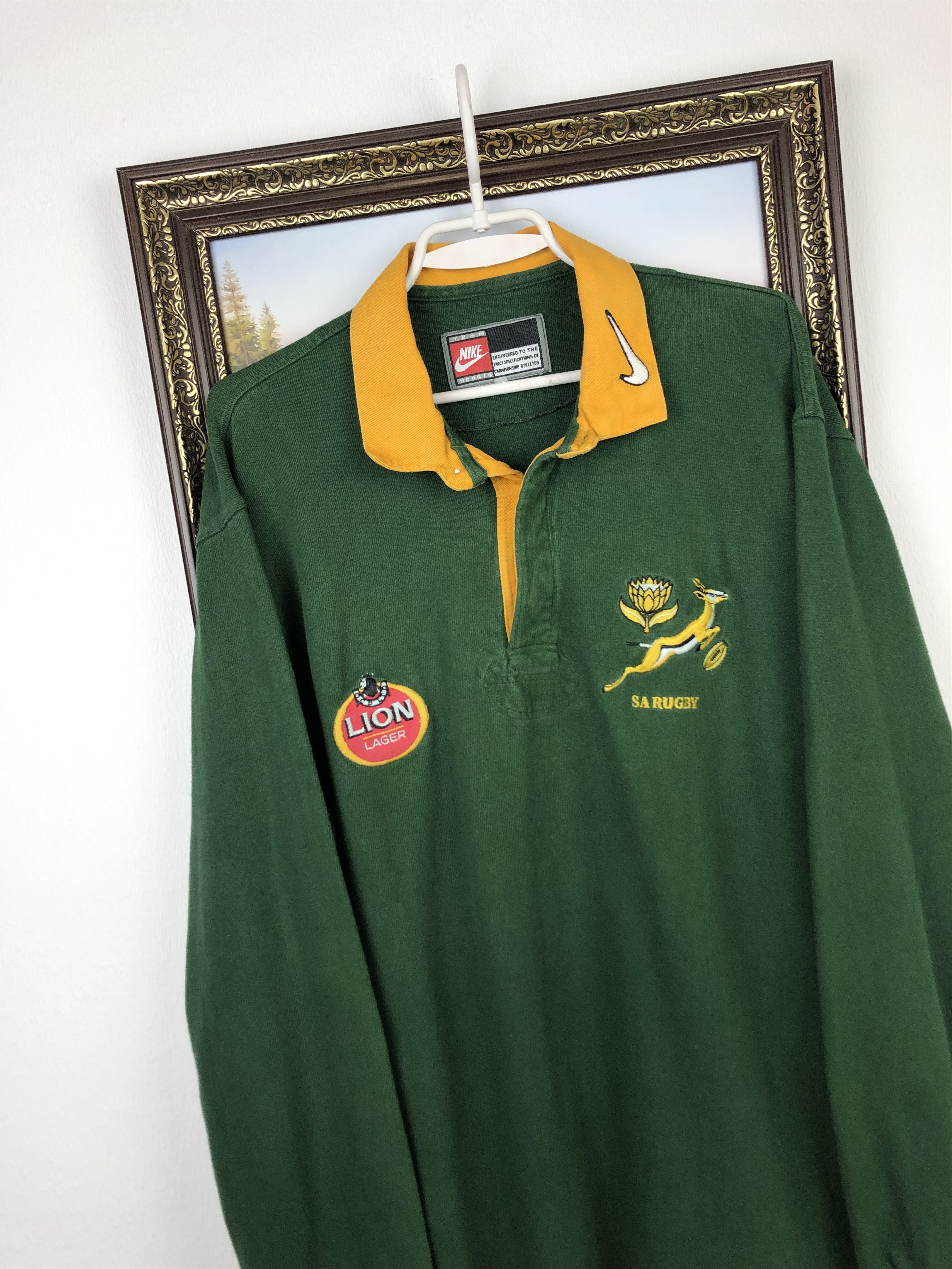 Nike Vintage 90 Nike South Africa Rugby Jersey Long Sleeve Shirt Size US XL / EU 56 / 4 - 3 Thumbnail