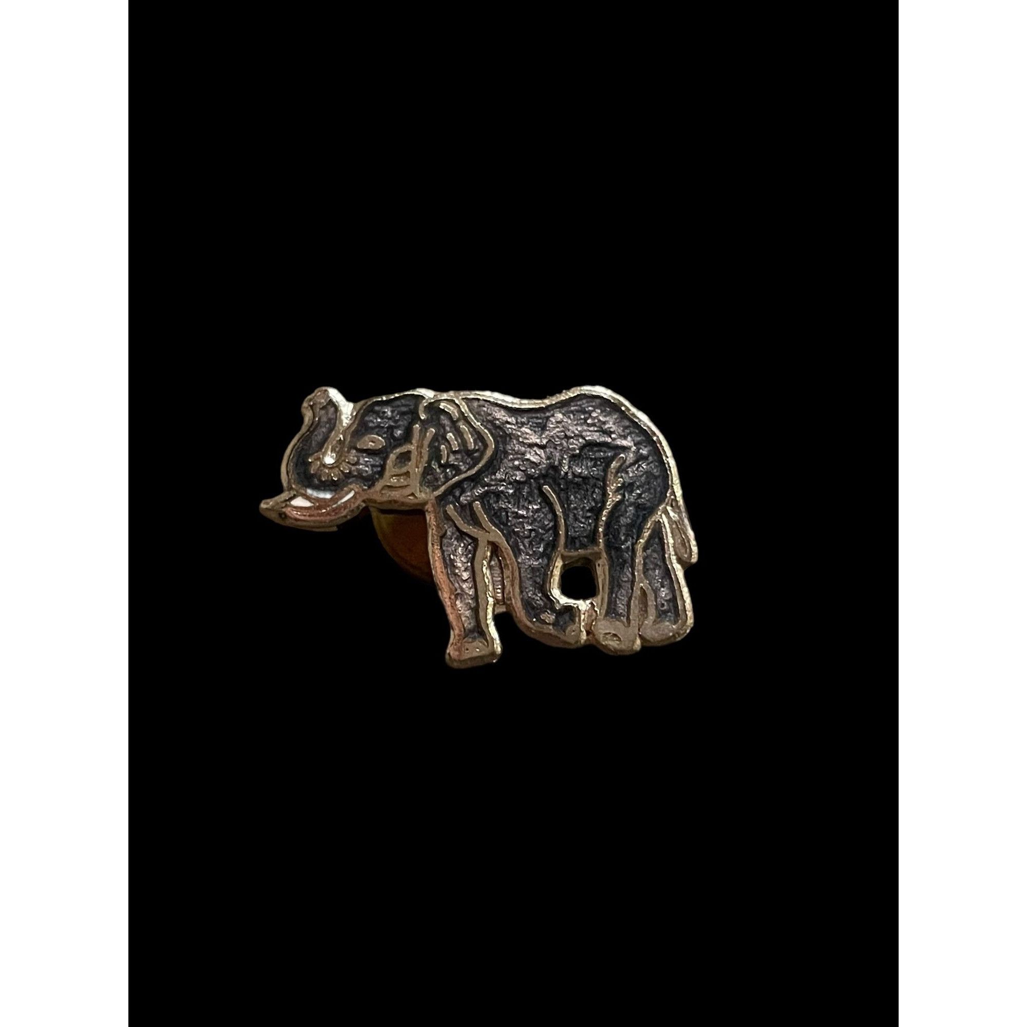 Vintage Vintage Gray Metallic Elephant with Gold Tone Brooch Pin or Size ONE SIZE - 2 Thumbnail