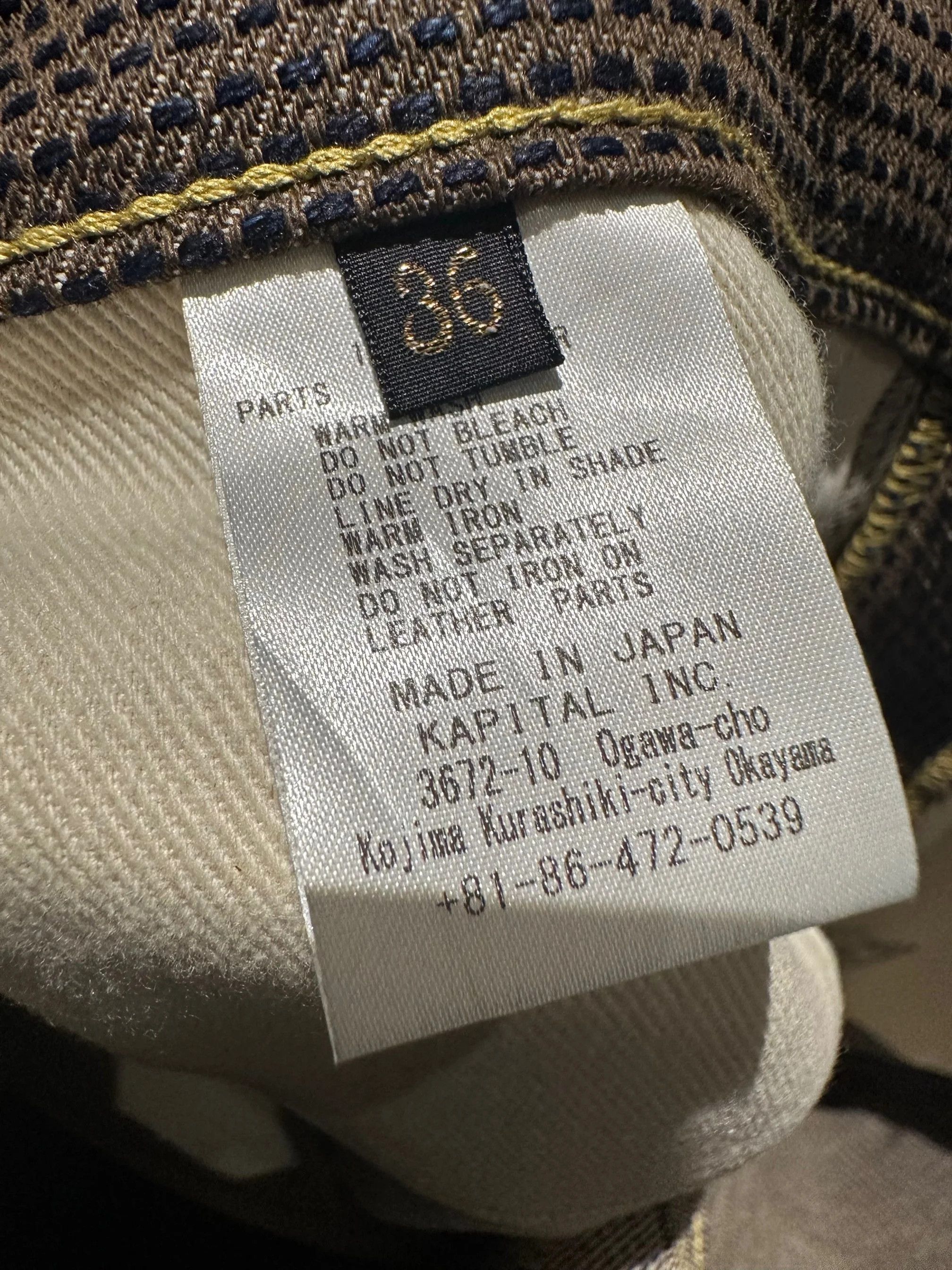Kapital KAPITAL “Century Denim” — INDIGO No.5-S (Sashiko) Jeans Size US 36 / EU 52 - 8 Thumbnail