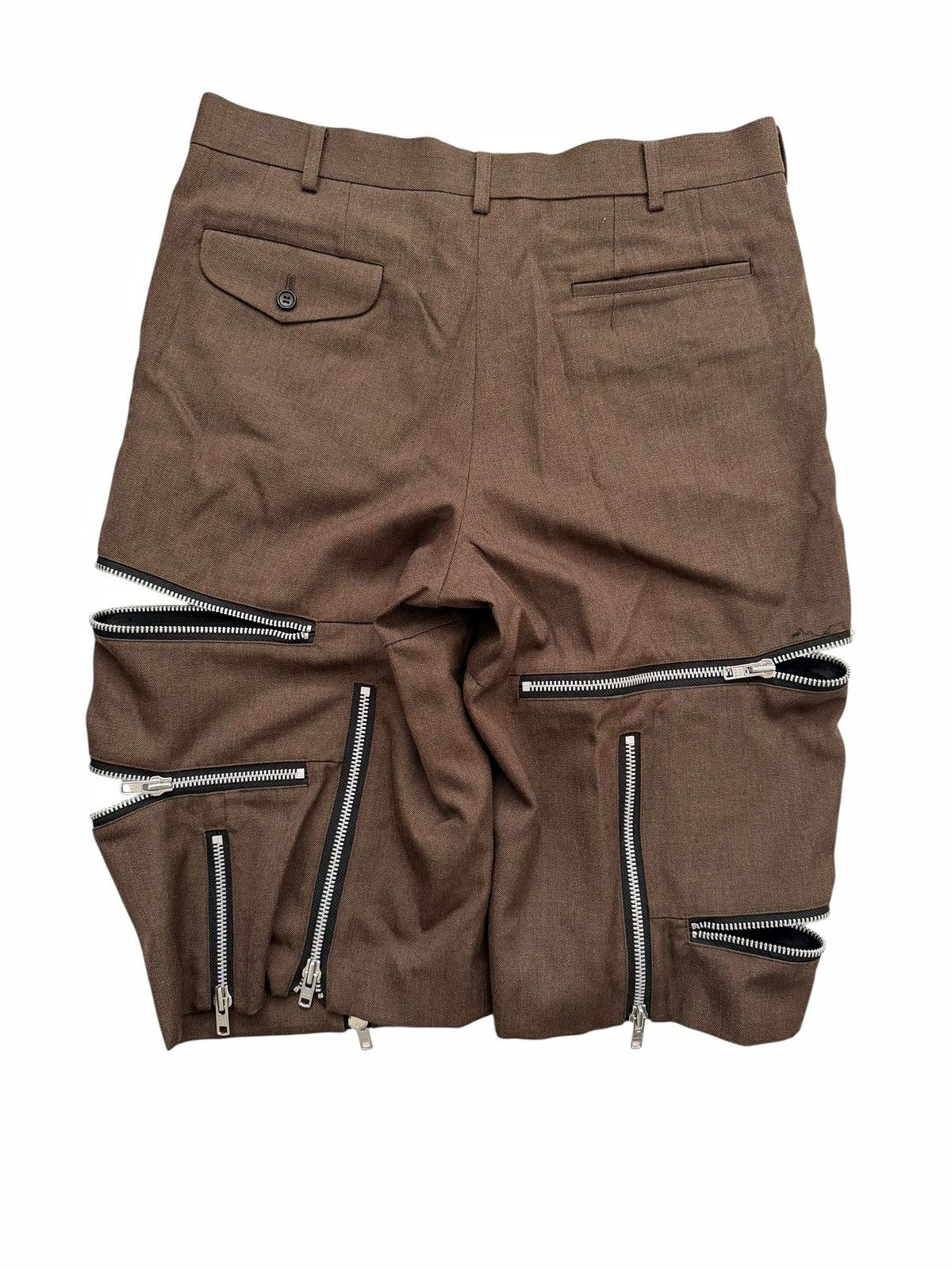 Comme des Garcons Homme Plus (XL) 2025 Brown Zip Detail Shorts Size US 34 / EU 50 - 3 Thumbnail