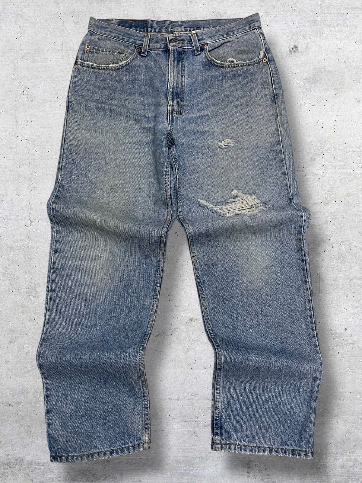 Levi's Vintage Clothing VINTAGE LEVIS 550 90S DESIGNER DISTRESSED TRASH DENIM Size US 32 / EU 48 - 1 Thumbnail