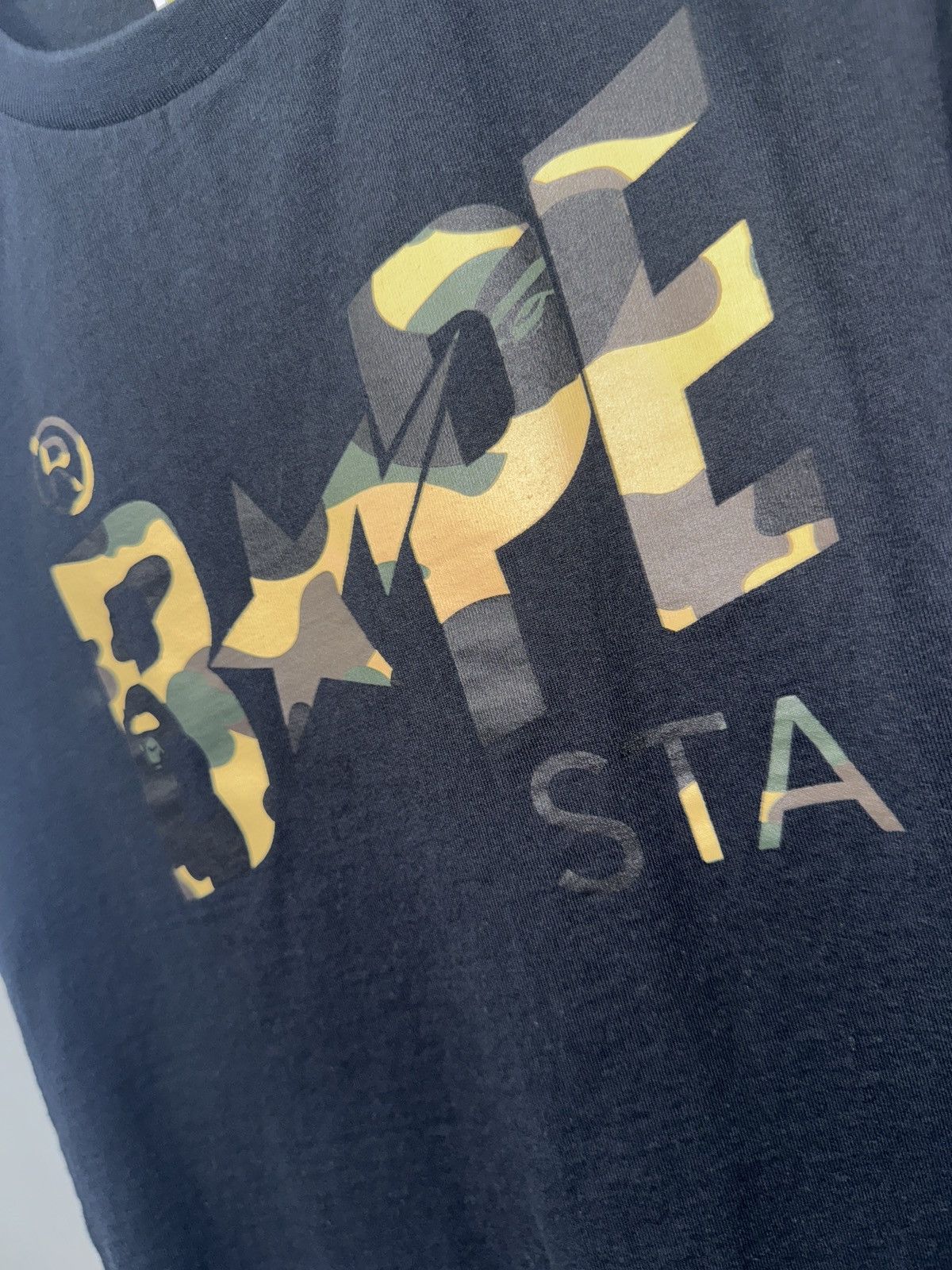 Bape Bape Sta star logo tee in black with green camo Size XS / US 0-2 / IT 36-38 - 3 Thumbnail