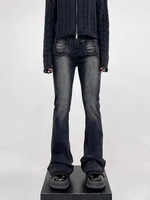 Jean Street wash skinny stretch micro-flared versatile jeans Size US 28 / EU 44 - 3 Thumbnail