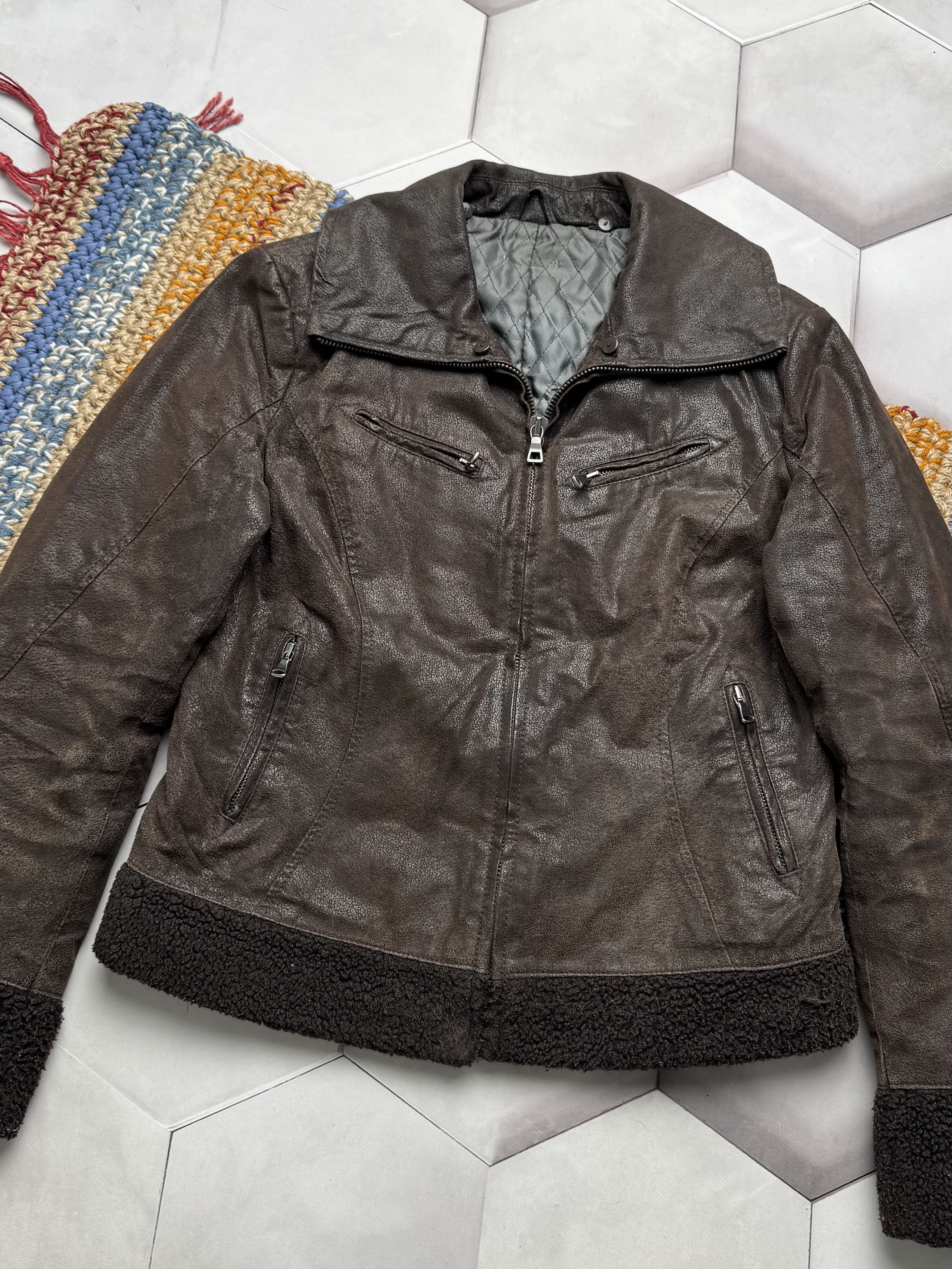 Vintage Vintage Cropped Real Leather Jacket (E4) Size L / US 10 / IT 46 - 2 Thumbnail