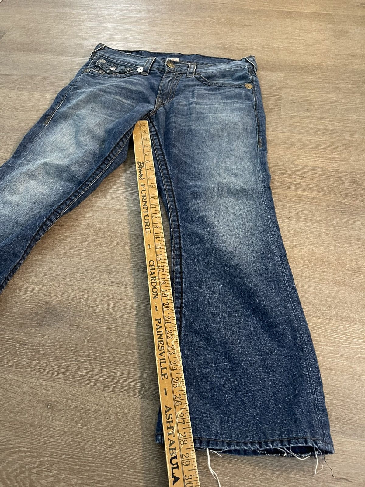 True Religion × Vintage VINTAGE TRUE RELIGION STRAIGHT FIT THICK STITCH DENIM JEANS Size US 34 / EU 50 - 6 Thumbnail