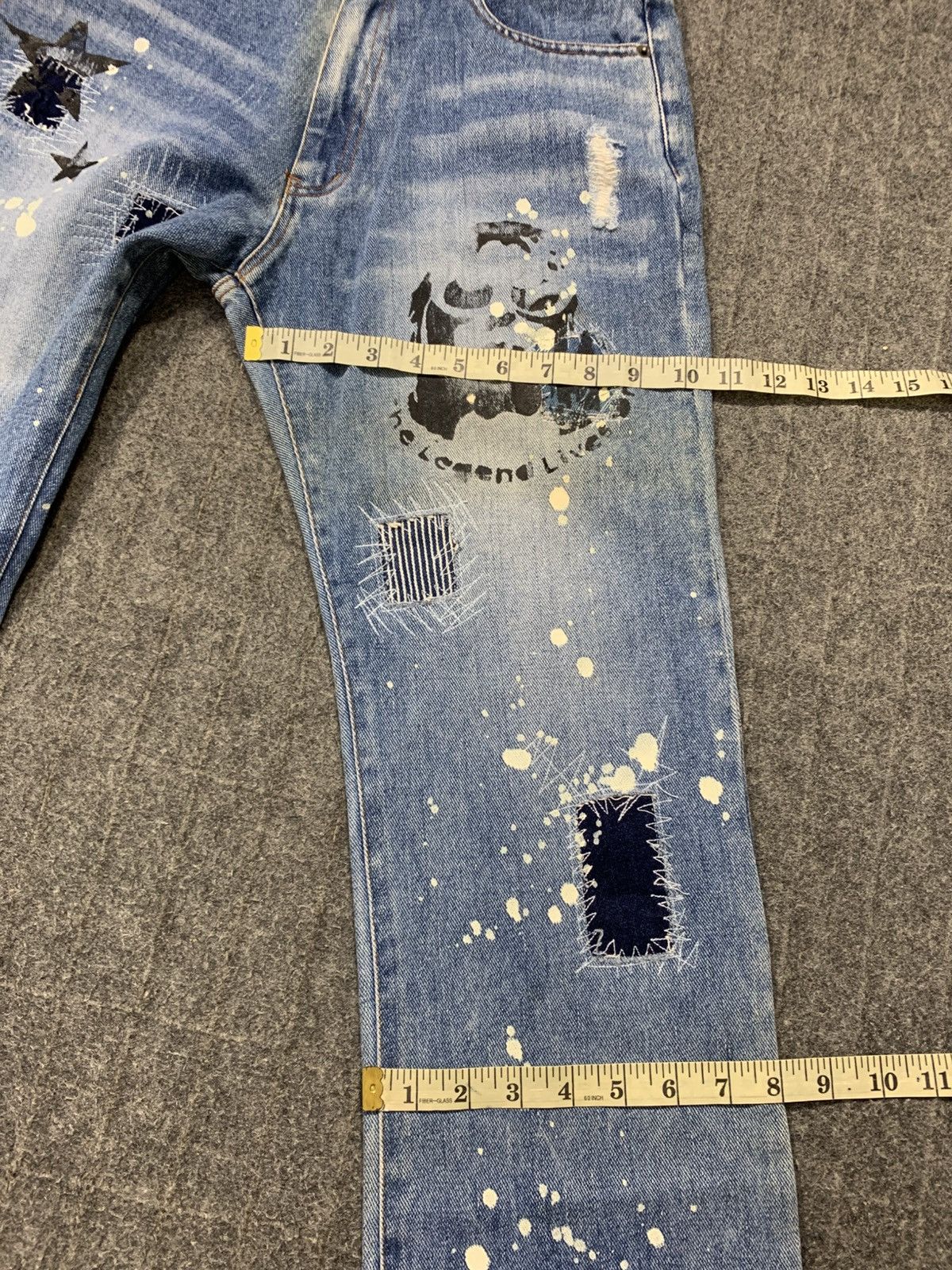 Japanese Brand Kurt Cobain Paint Splash Printed Jtu Classic Denim Jeans Size US 28 / EU 44 - 12 Thumbnail
