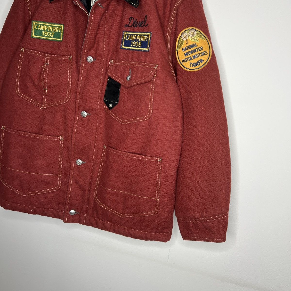 Diesel × Vintage Vintage Diesel Wool Jacket Coat Rare 90s Red Size US M / EU 48-50 / 2 - 2 Thumbnail