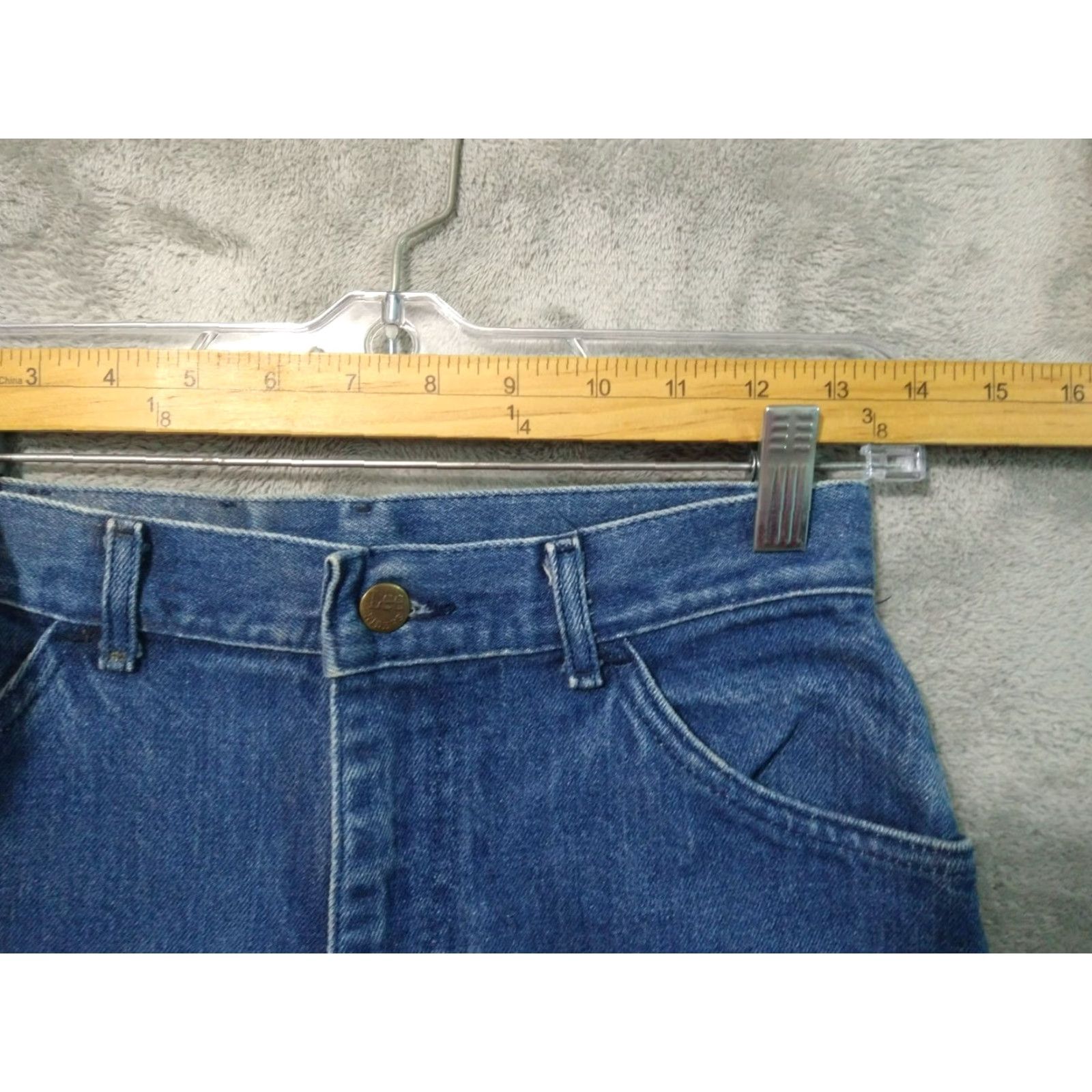 Lee VINTAGE Lee Jeans Womens 10 Blue Denim Talon Aztec Straight Leg High Rise Jeans 90s Womens Size 32" / US 10 / IT 46 - 4 Thumbnail
