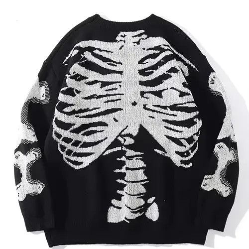 Japanese Brand Kanako x Maiko Skeleton Bone Printed Knitted Sweaters Size US XL / EU 56 / 4 - 1 Thumbnail