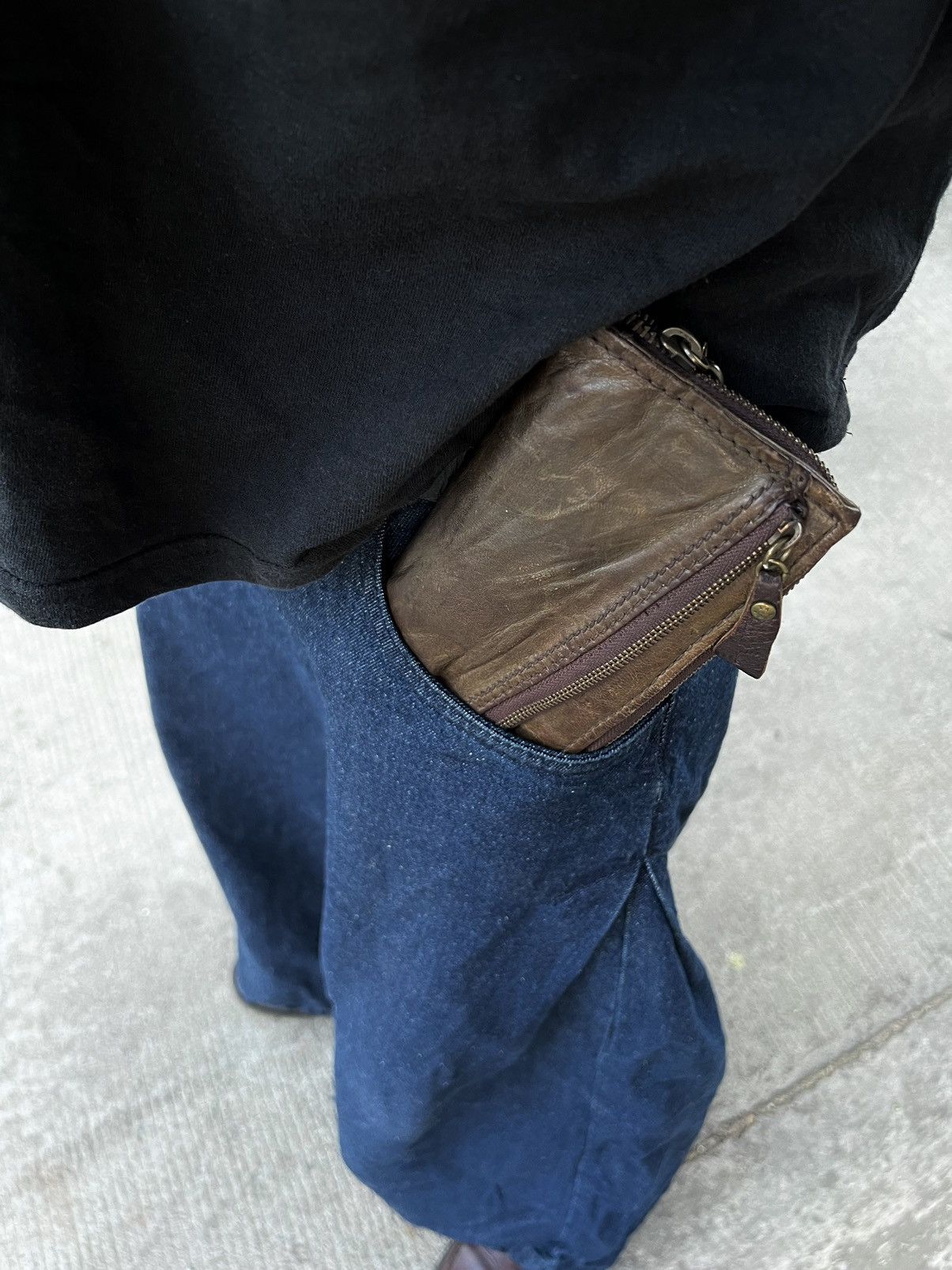Genuine Leather Vintage Leather Wallet Multi Pocket Feel like Ifsixwasnine Size ONE SIZE - 5 Thumbnail