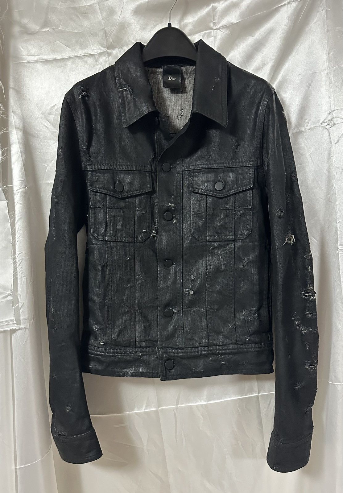 Dior Dior Homme by Hedi Slimane SS04 Strip Waxed Jacket | Grailed