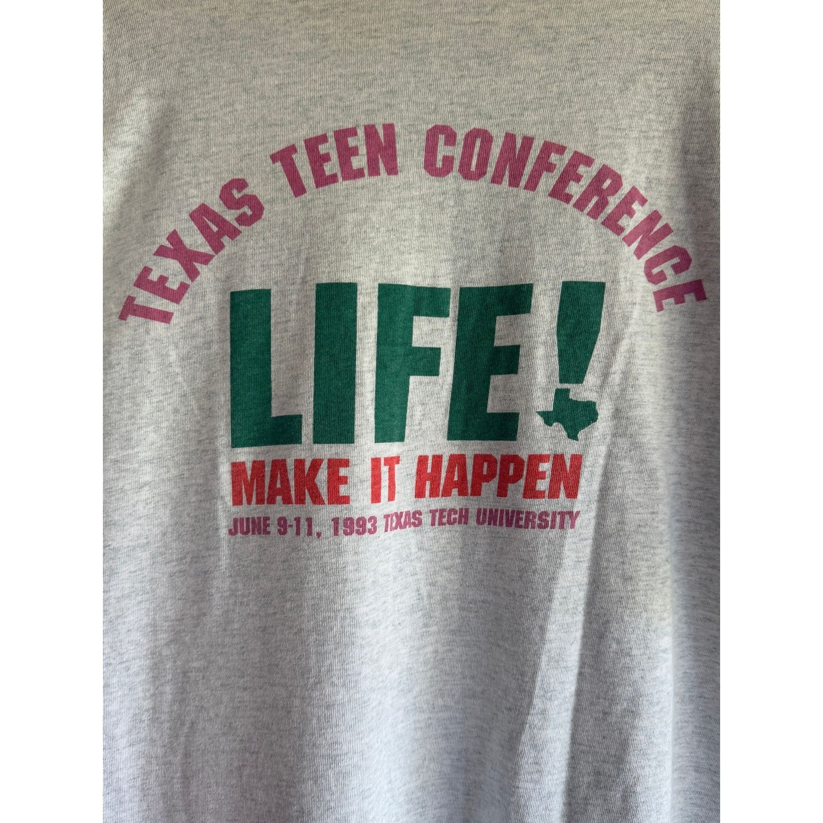 Fruit Of The Loom 1993 Texas Teen Conference Life Tee XL Vintage USA Size US XL / EU 56 / 4 - 4 Thumbnail