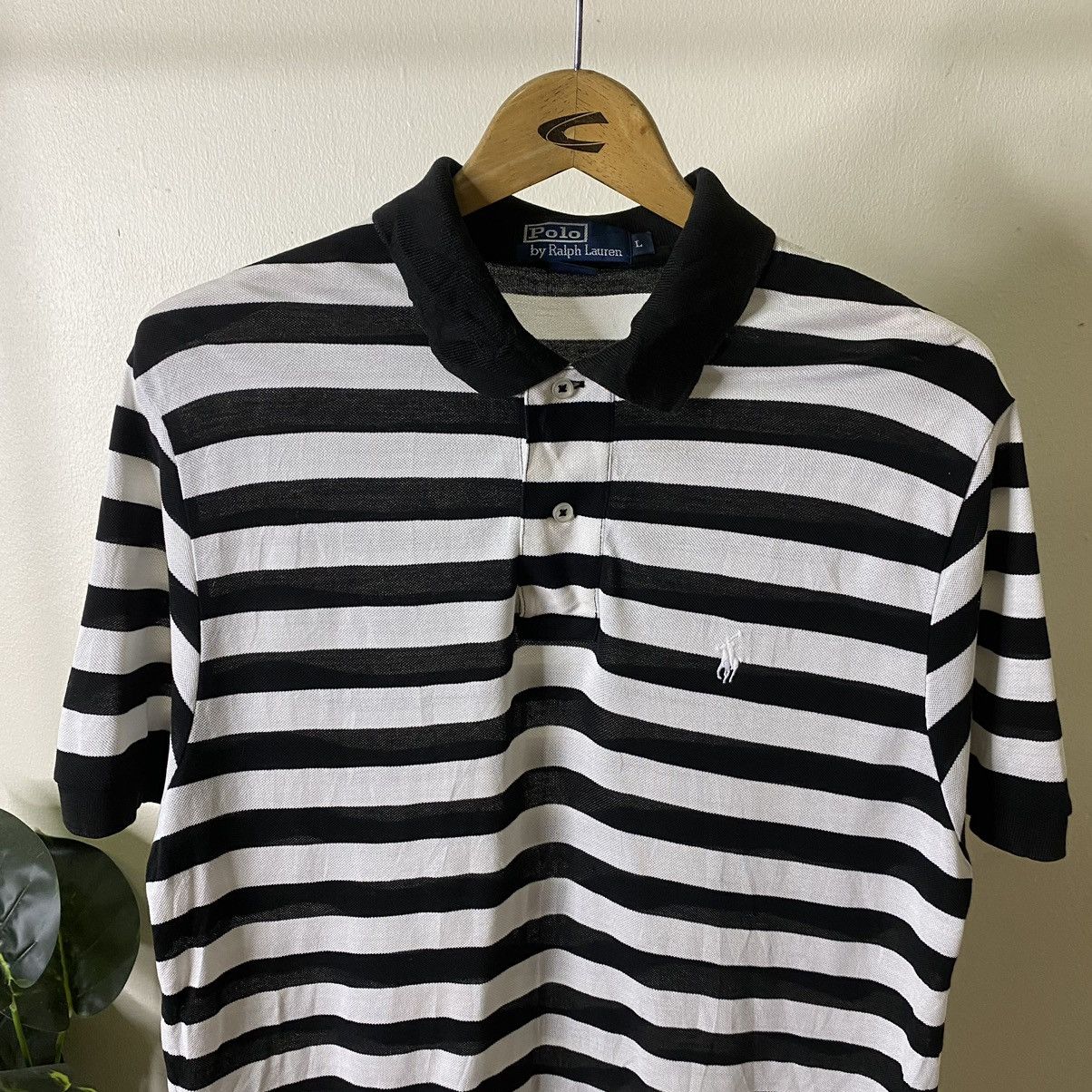 Polo Ralph Lauren Vintage Polo Ralph Lauren Stripes Polo Tee Size US L / EU 52-54 / 3 - 2 Thumbnail