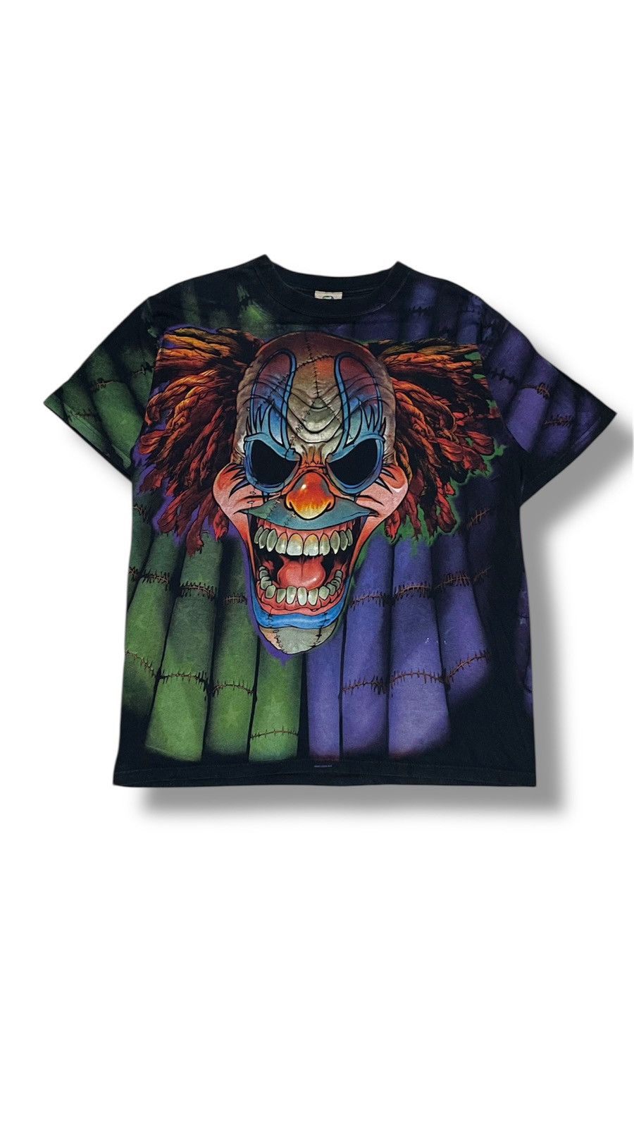 Other Vintage Y2k Liquid Blue Evil Clown Skeleton T-Shirt Size US L / EU 52-54 / 3 - 1 Thumbnail
