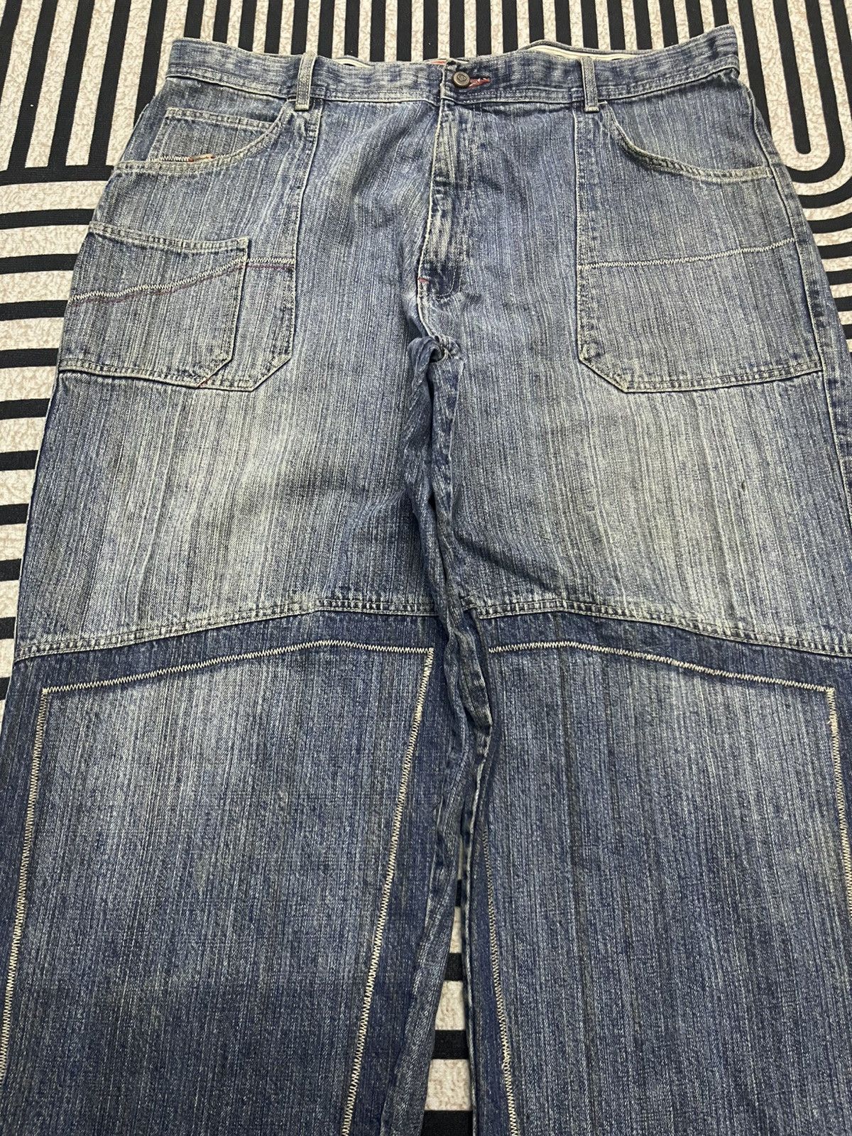Marc Buchanan 90s PELLE PELLE BY MARC BUCHANAN BAGGY DOUBLE KNEE JEANS Size US 41 - 4 Thumbnail