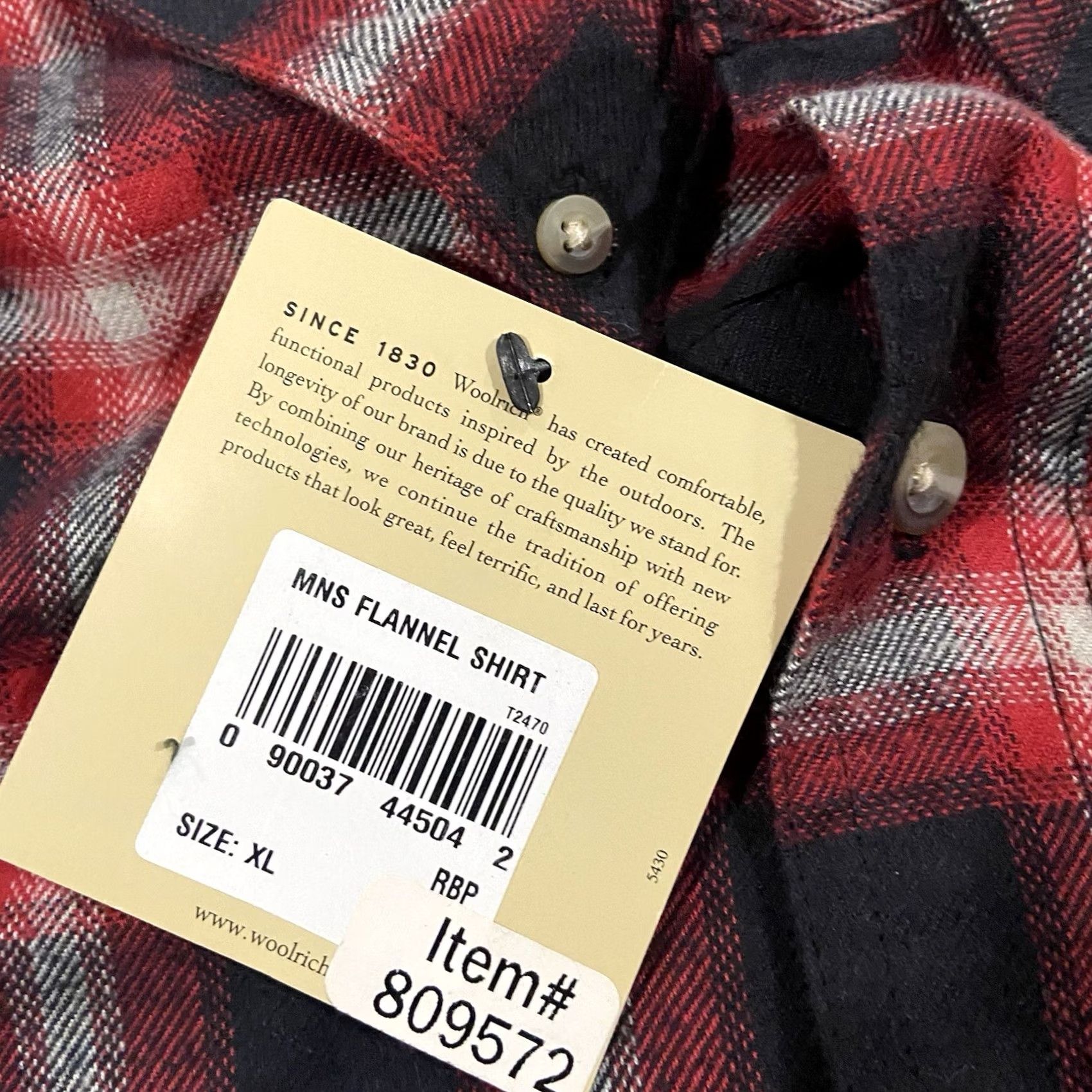 Vintage Woolrich Shirt Mens XL Red Plaid Long Sleeve Cotton Flannel Button-Up NWT Size US XL / EU 56 / 4 - 6 Thumbnail