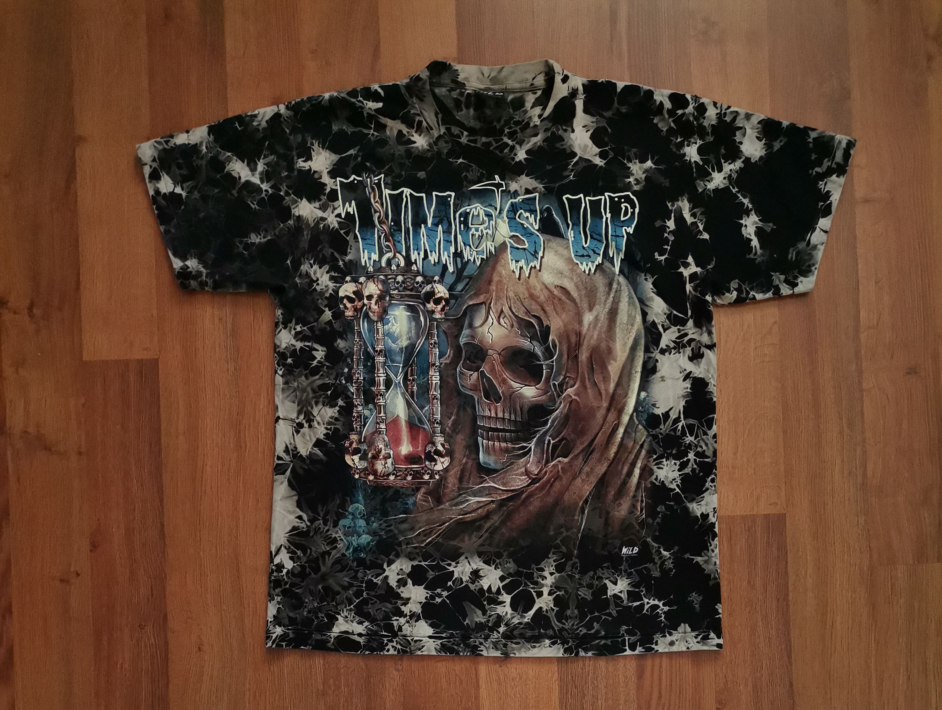 Vintage Vintage Wild Time's Up Skull Tie Dye Tee Size US L / EU 52-54 / 3 - 1 Thumbnail