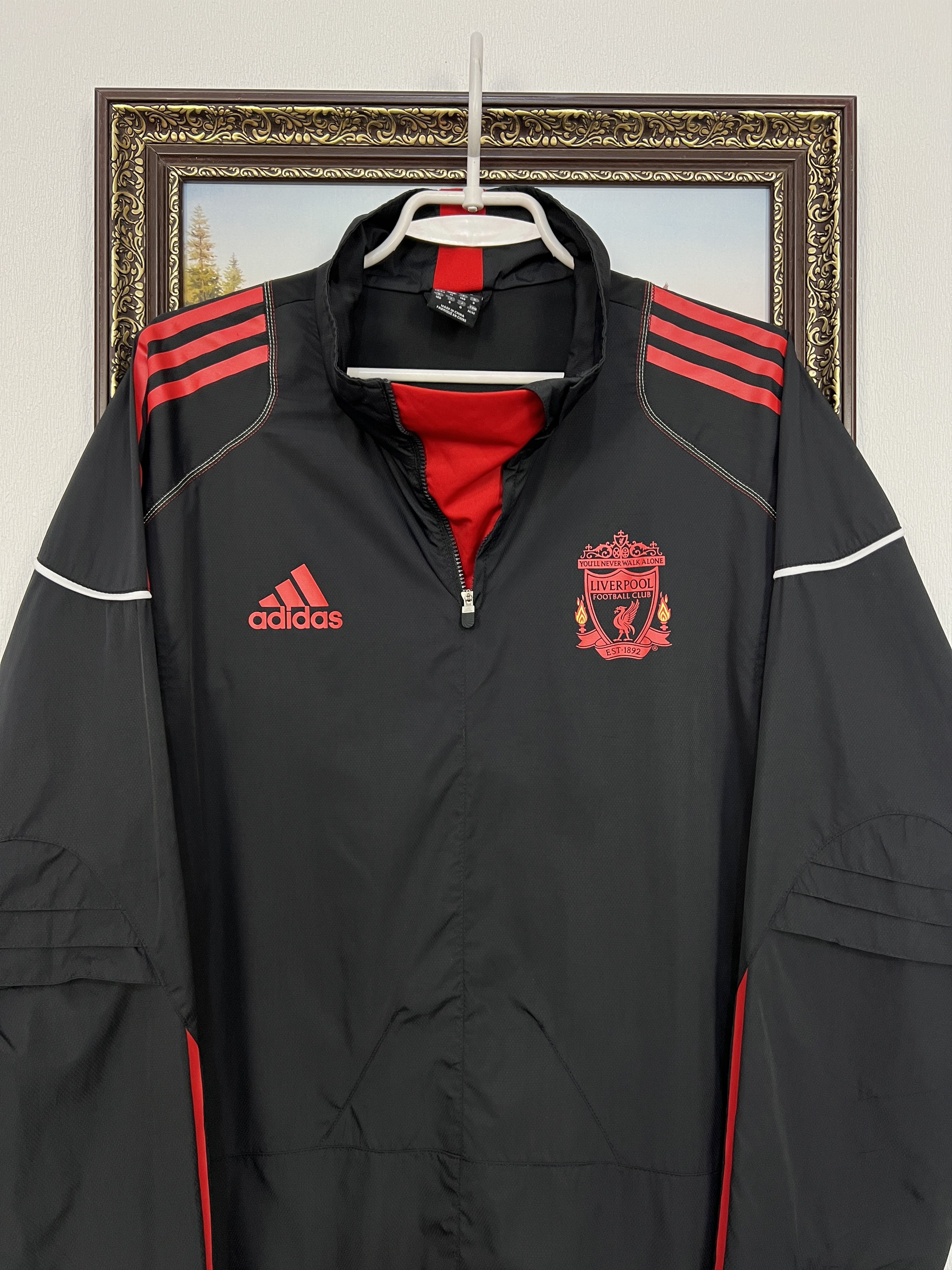 Adidas Vintage Adidas Liverpool Football Train Black Jacket Soccer Size US M / EU 48-50 / 2 - 2 Thumbnail
