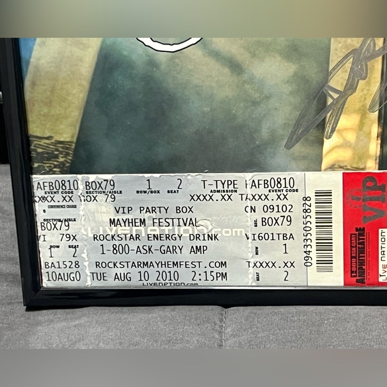 Band Tees Blythe Lamb of God Mayhem Festival Autograph 8x10 W/ Ticket Size ONE SIZE - 3 Thumbnail