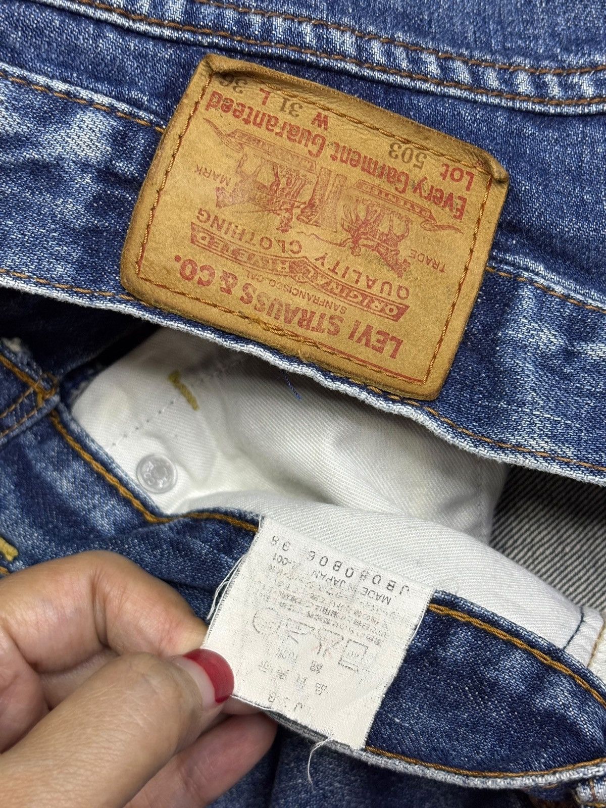 Japanese Brand × Levi's Vintage 90s Levis 503 Japan Faded Wash Loose Baggy Jeans Size US 30 / EU 46 - 11 Thumbnail