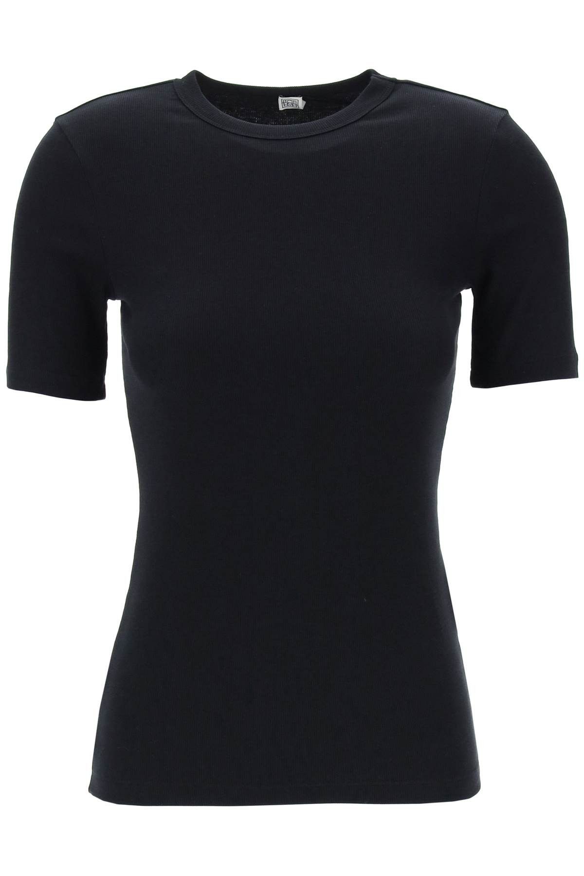 image of Toteme Ribbed Jersey T-Shirt For A in Black, Women's (Size XS)