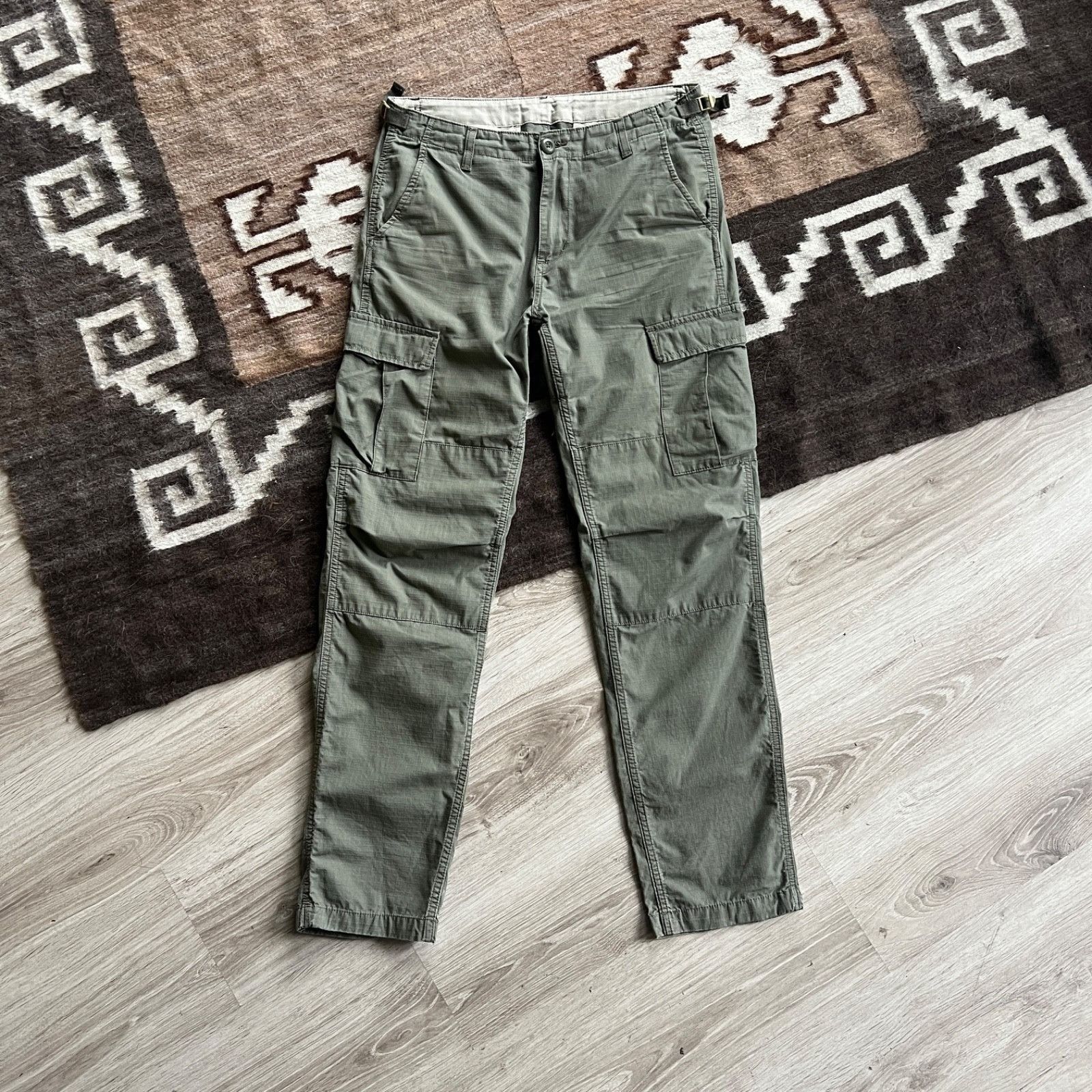 Carhartt Wip Carhartt Aviation Olive Green Ripstop Cargo Pants 9614AC Size US 32 / EU 48 - 3 Thumbnail