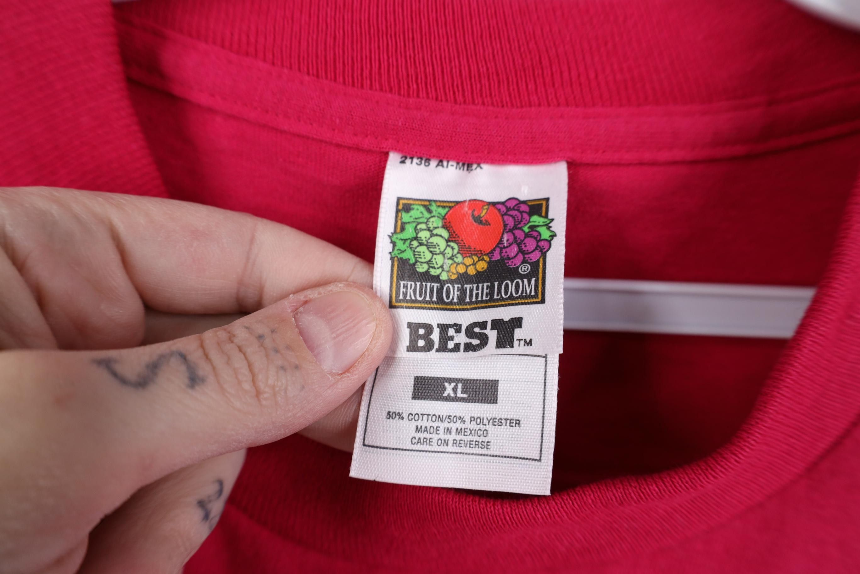 Vintage Vintage 90s Streetwear Faded Blank Short Sleeve T-Shirt Pink Size US XL / EU 56 / 4 - 5 Thumbnail