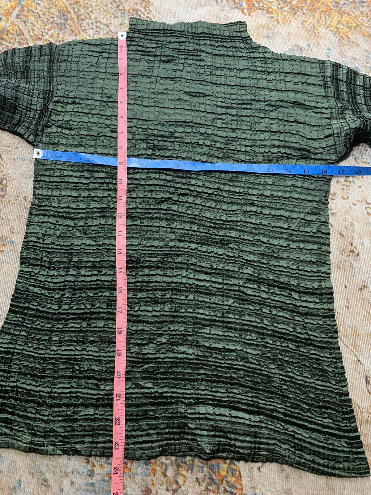 Issey Miyake UNDEFINED GREEN PLEATS KNITT ISSEY-STYLE OUTER Size US M / EU 48-50 / 2 - 6 Thumbnail