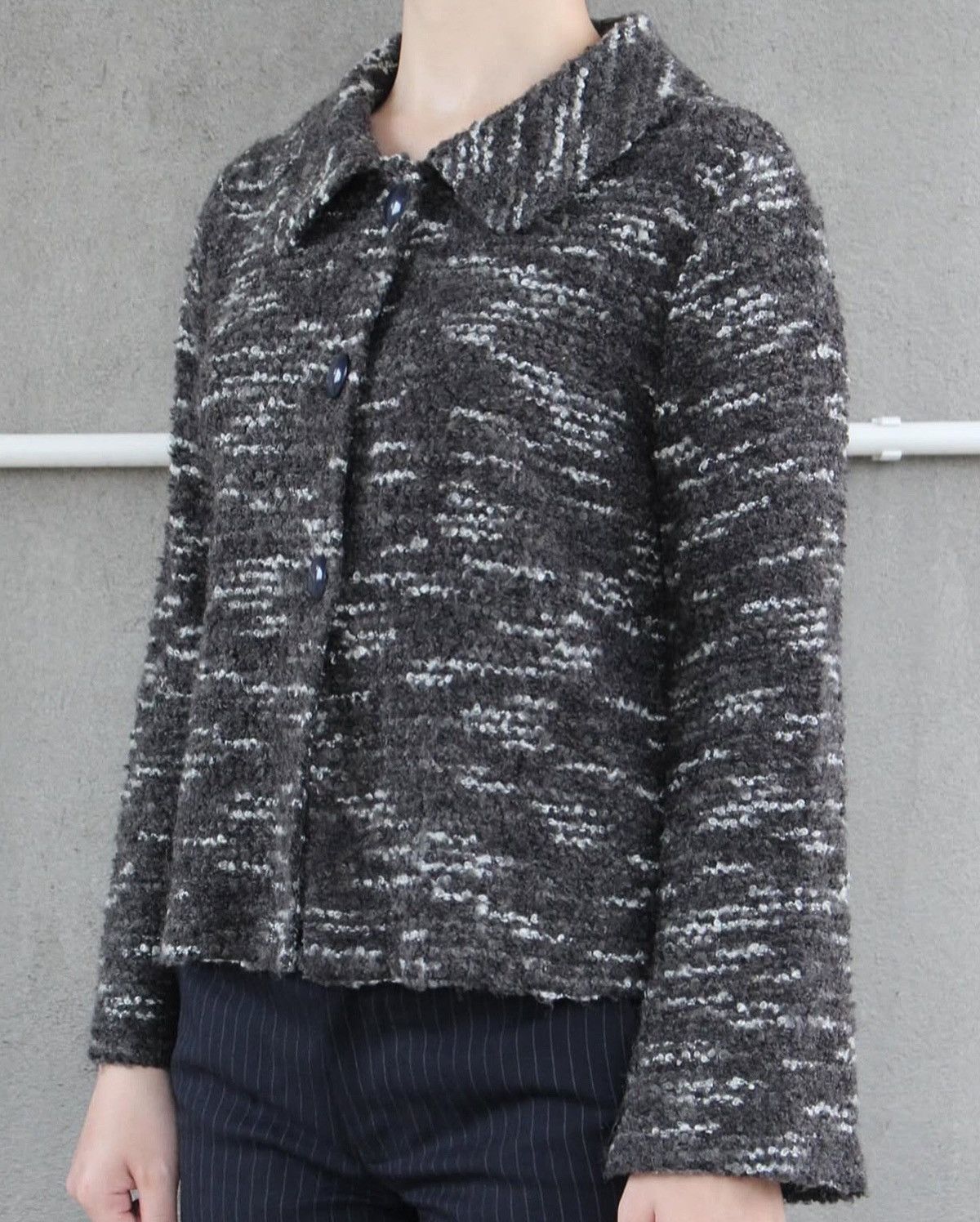 Designer 2000S MARIE CLAIRE BIS TEXTURED WOOL-BLEND CROPPED JACKET Size M / US 6-8 / IT 42-44 - 2 Thumbnail