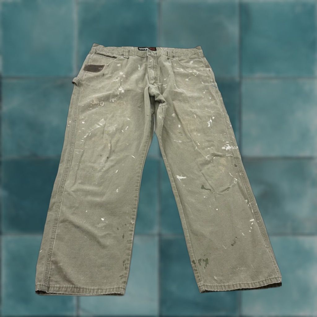 Wrangler Wrangler Carpenter Pants Mens 40x31 Khaki Workwear Size US 40 / EU 56 - 1 Thumbnail