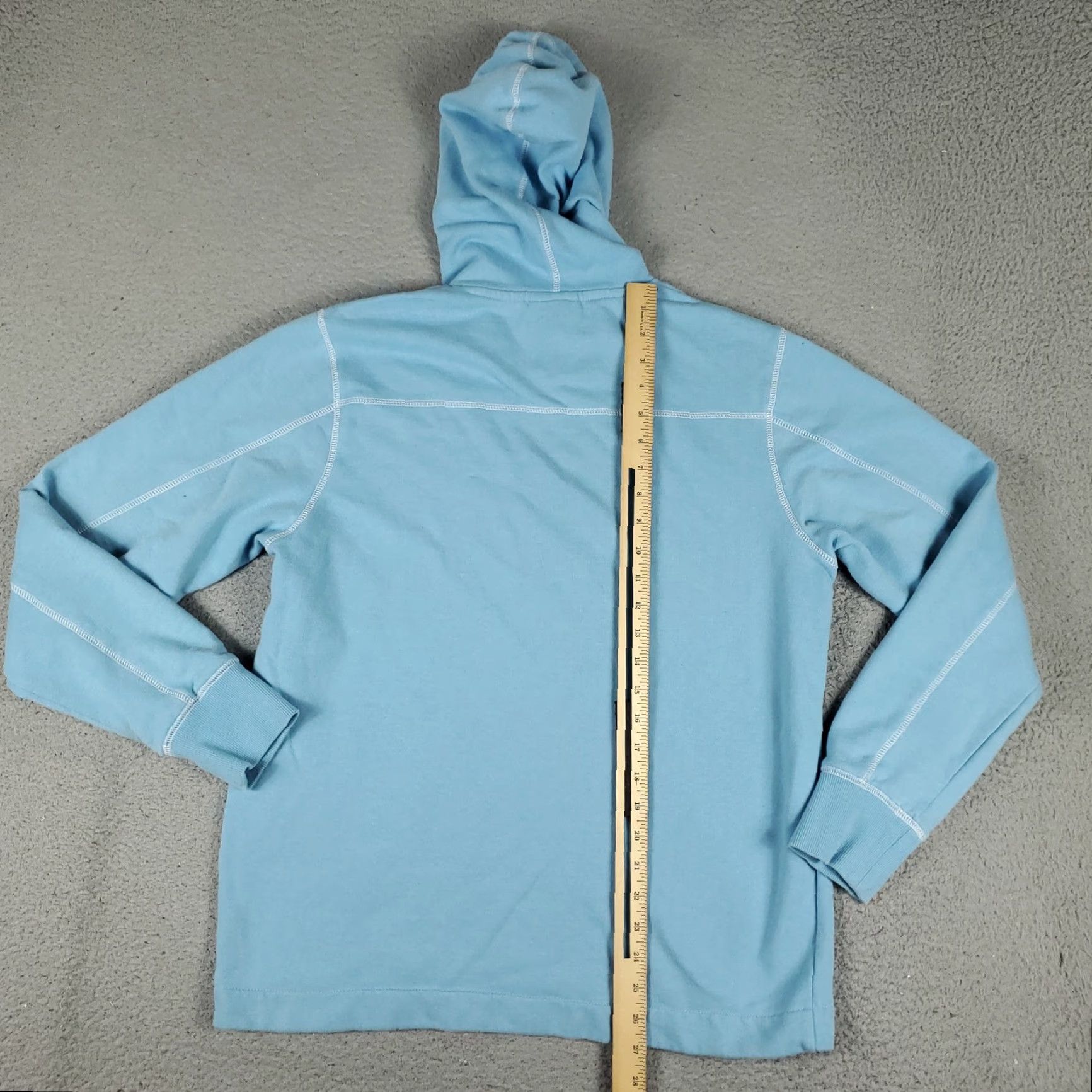 KangaROOS LRG Hoodie Mens Medium Blue Pullover Sweatshirt Kangaroo Pocket Logo Long Sleeve White Stitching Graphic Print Size US M / EU 48-50 / 2 - 7 Thumbnail