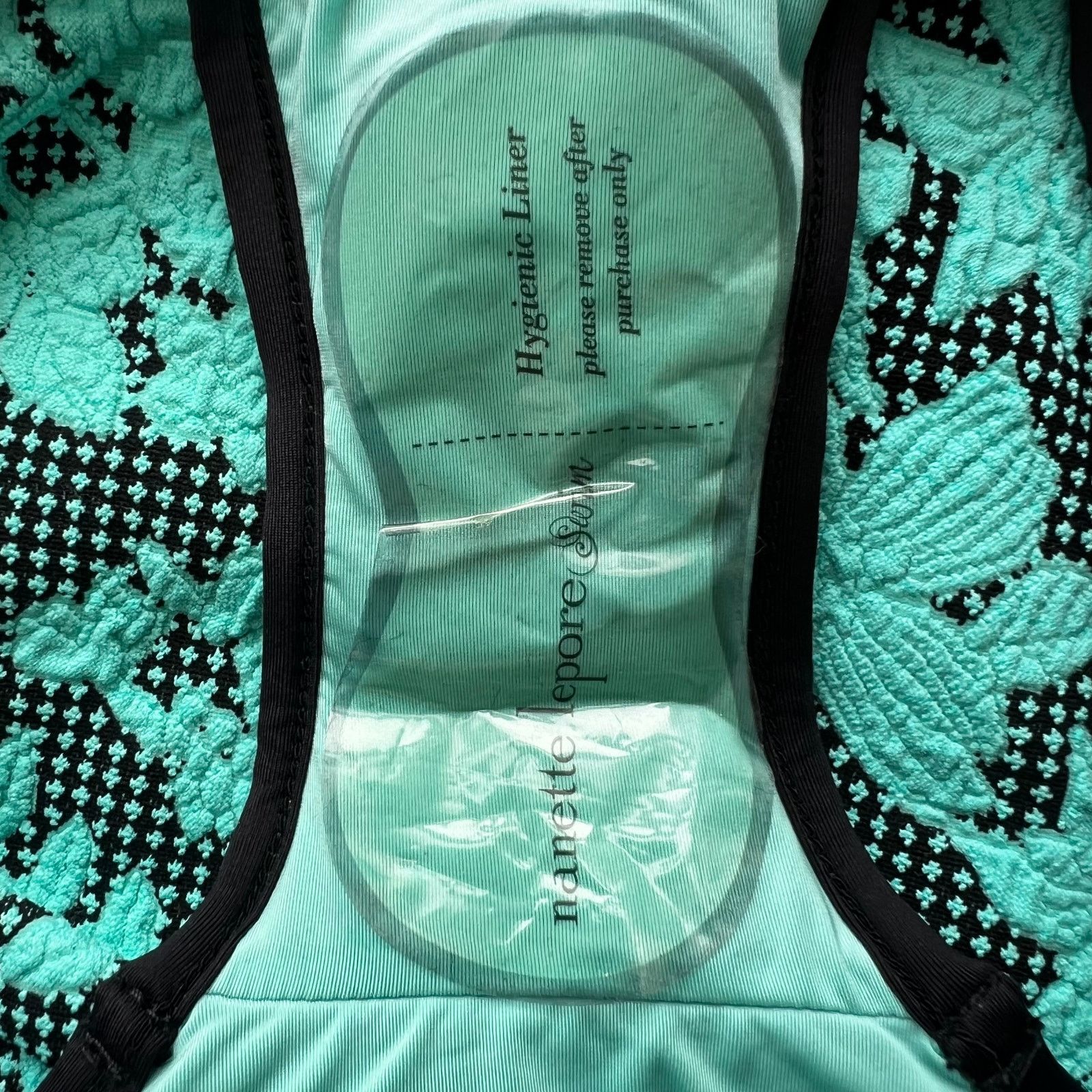 Nanette Lepore Nanette Lepore Jade Green Jacquard One Piece Swimsuit, XS Size ONE SIZE - 16 Thumbnail