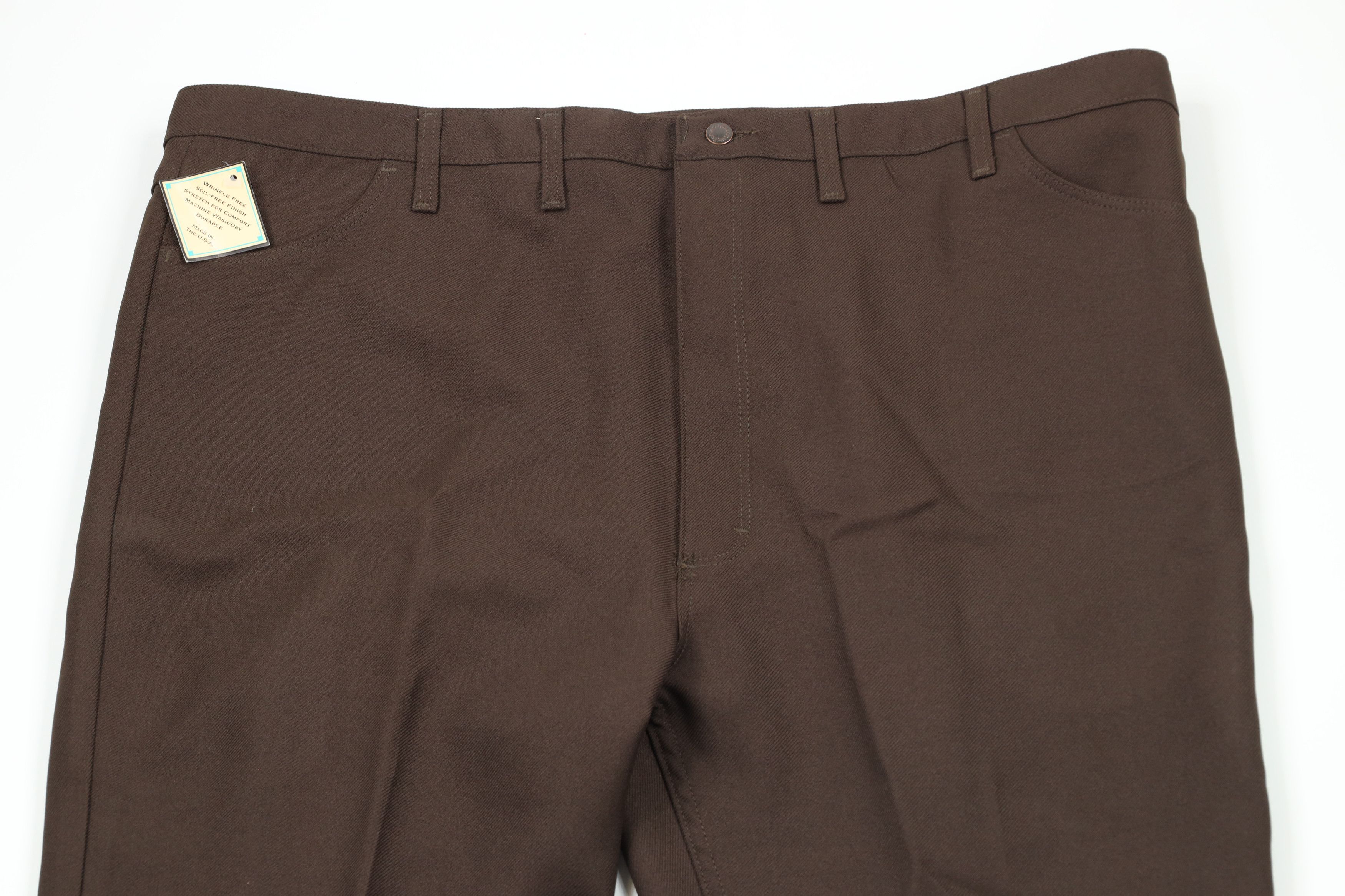 Vintage × Wrangler Deadstock Vintage 90s Wrangler Knit Wide Leg Pants Brown USA Size US 44 / EU 60 - 2 Thumbnail