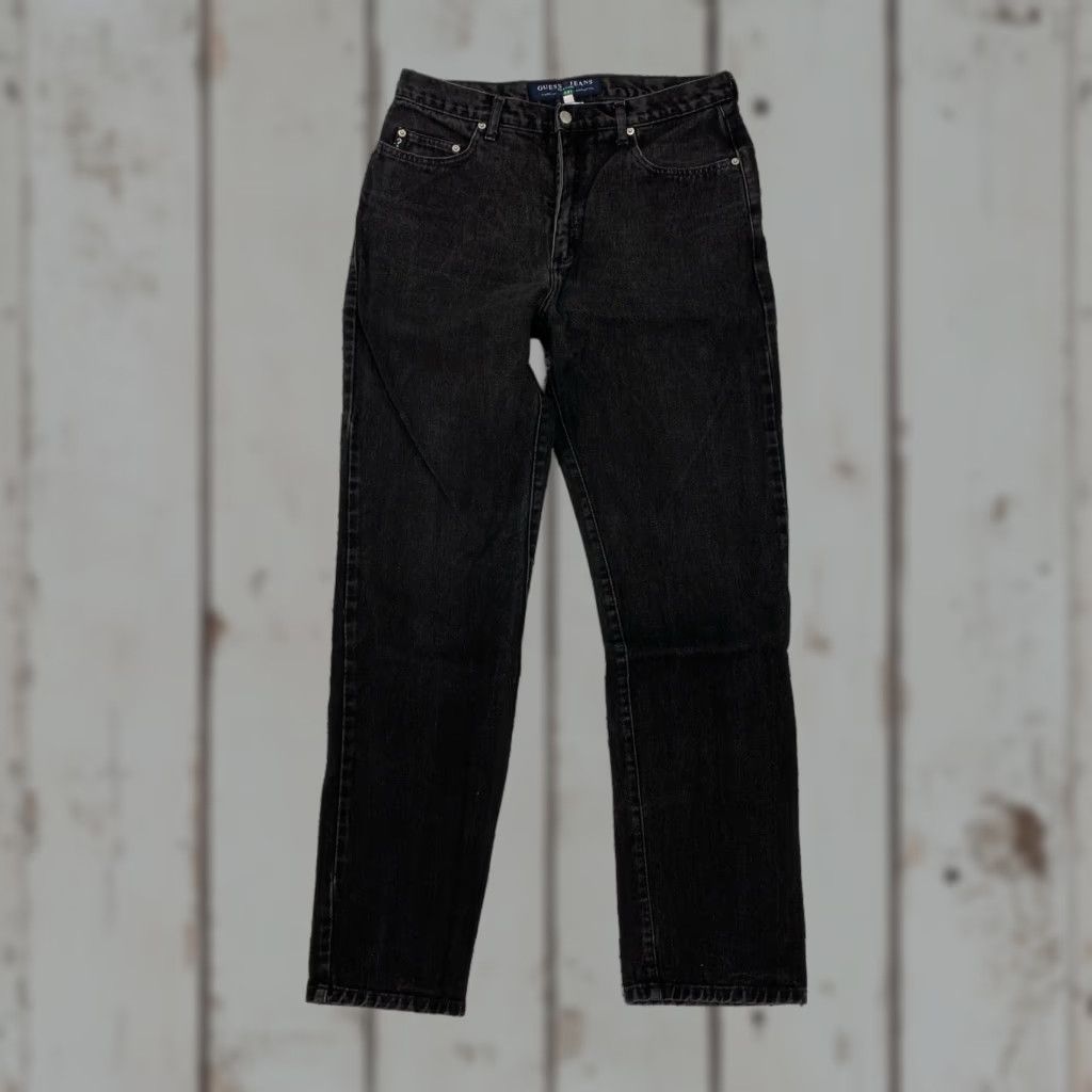 Guess VINTAGE GUESS Jeans 90s Black Washed Classic Fit Straight Leg 30x33 Men Regular Denim 90s Theme Size US 30 / EU 46 - 1 Thumbnail