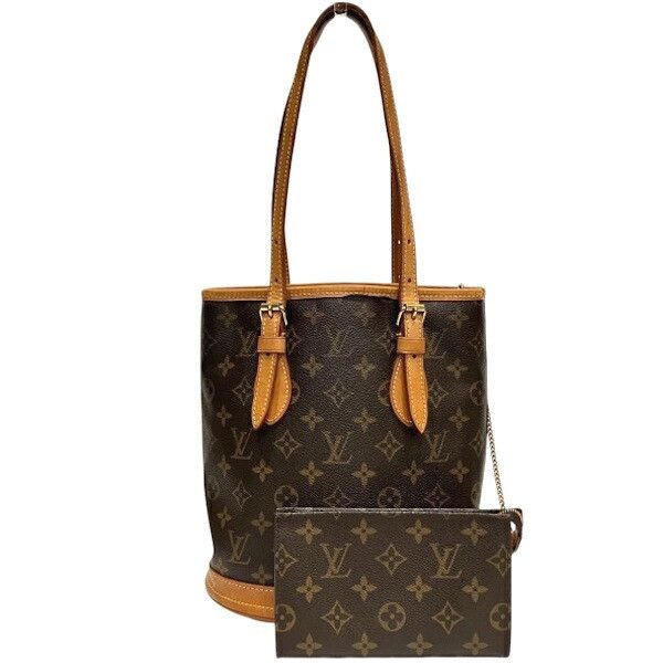 Louis Vuitton Louis Vuitton Petit Bucket Monogram Shoulder Bag Canvas Shoulder Bag M42238 in Brown, Women's
