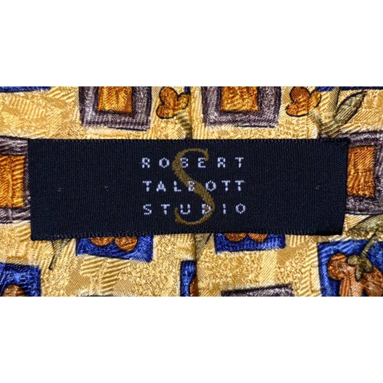 Robert Talbott Robert Talbott Studio Tie Men Silk Yellow Geometric Size ONE SIZE - 2 Thumbnail