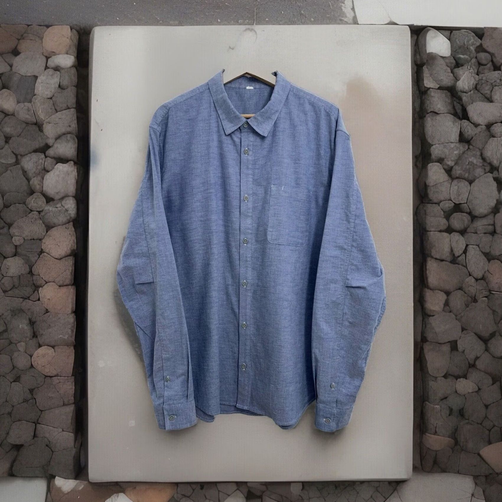 Lululemon Lululemon Commission Button Up Blue Qwick Oxford Shirt Long Sleeve Mens XL Size US XL / EU 56 / 4 - 2 Thumbnail