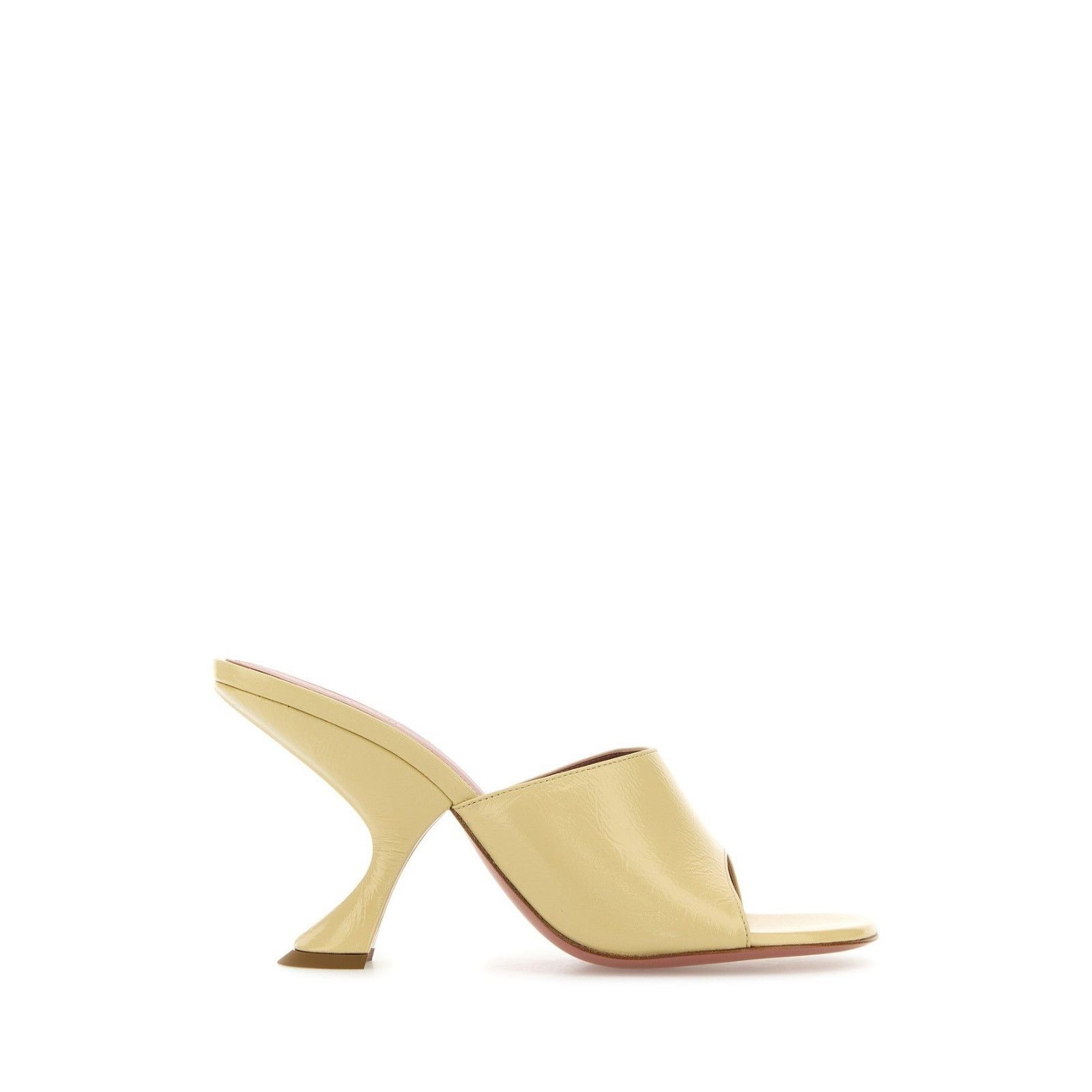 AMINA MUADDI Taylor Yellow Leather 90mm Heel Mules New & Aut