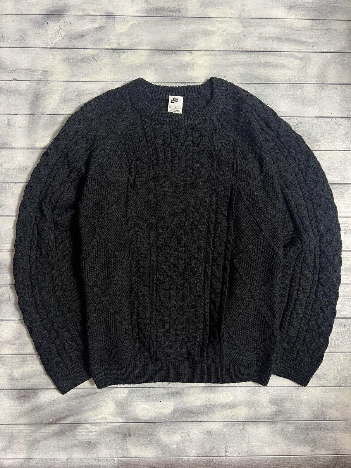 Nike Very Rare Knitted Sweater Nike Big Swoosh Centr Logo Size US XL / EU 56 / 4 - 1 Thumbnail