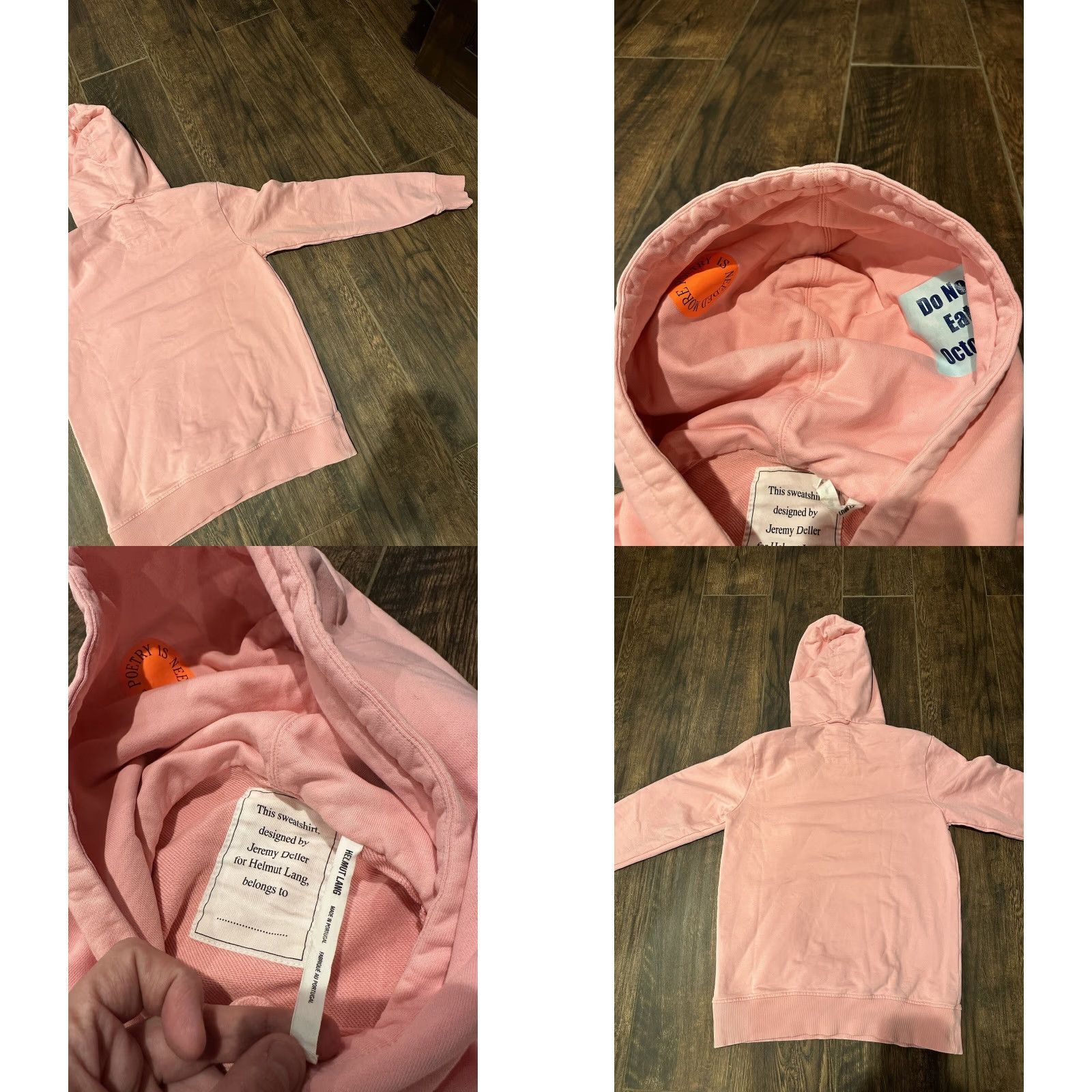 Helmut Lang HELMUT LANG Pink Hoodie Men M Size US M / EU 48-50 / 2 - 8 Thumbnail