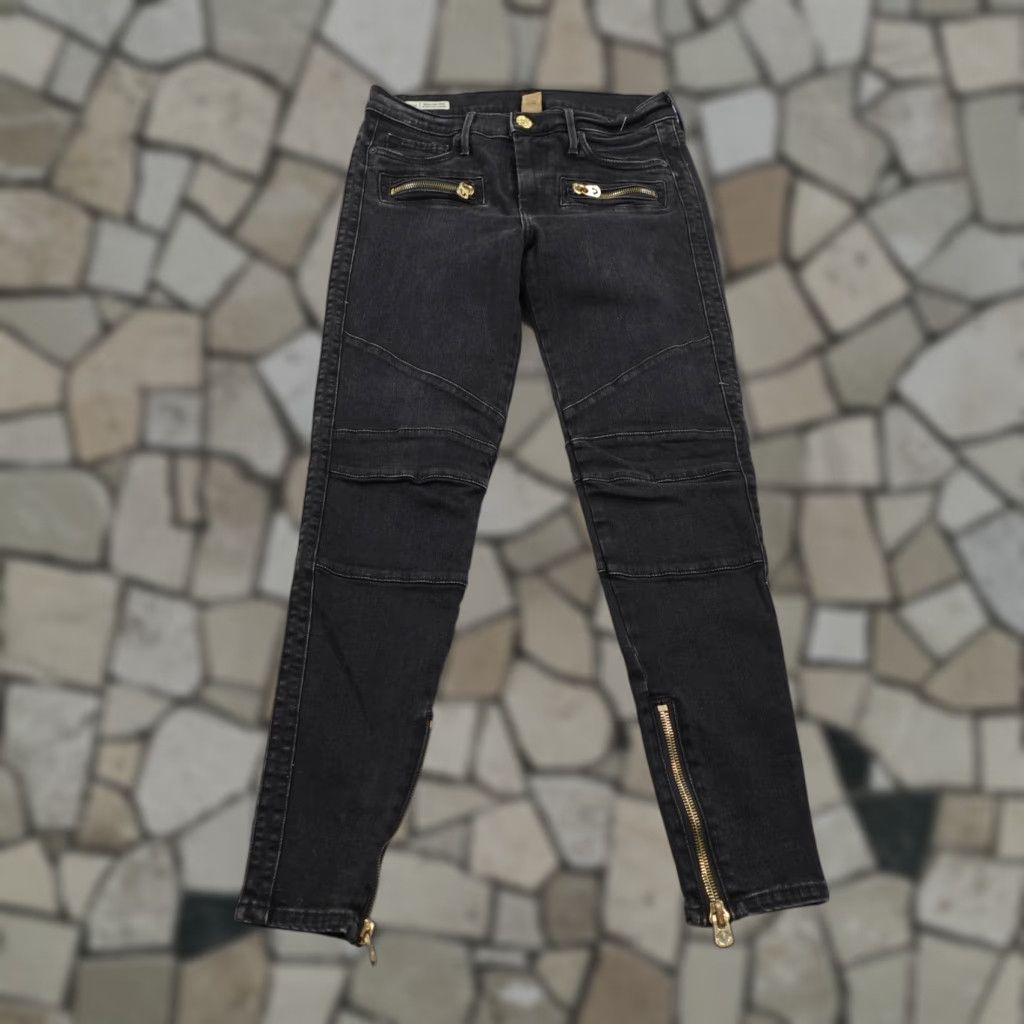 True Religion True Religion Jeans 29 Black Halle Mid Rise Super Skinny Moto Ankle Zip Womens Size 29" - 1 Thumbnail