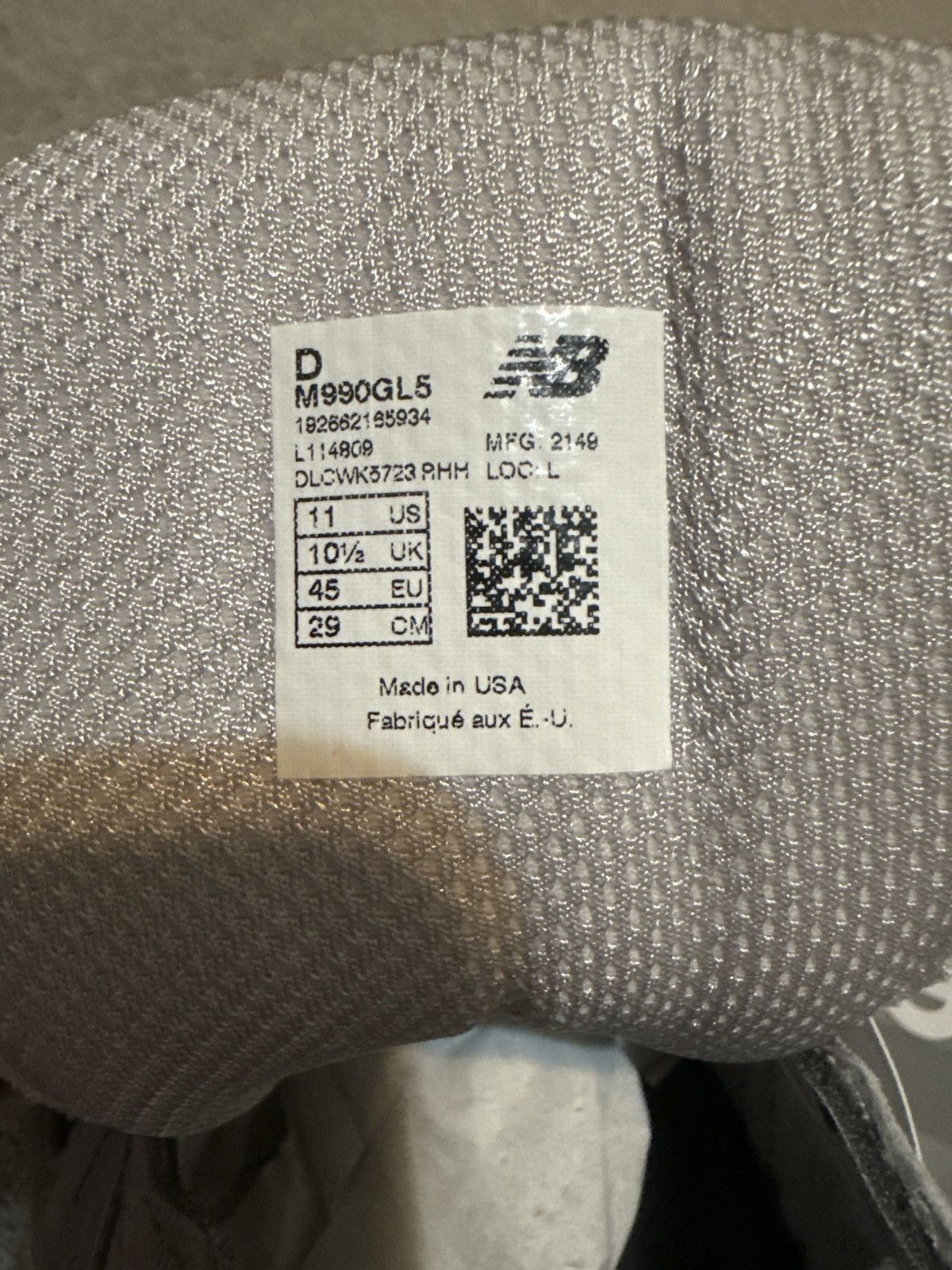 New Balance New Balance 990V5: Made in USA ‘Castlerock’ Size US 11 / EU 44 - 7 Thumbnail