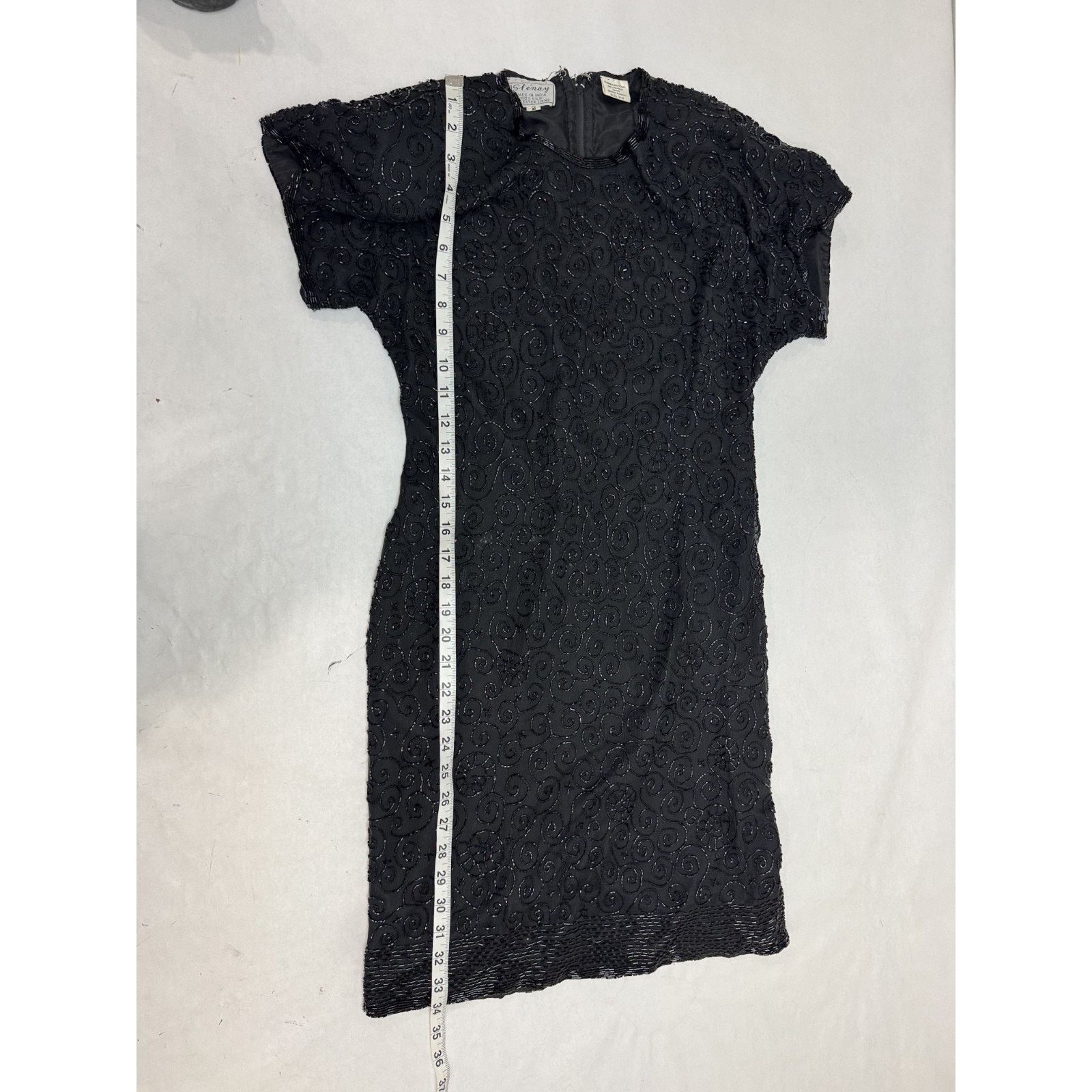 Other Vintage 1980s Pure Silk Beaded Dress Black Whimsigoth Dress Size S / US 4 / IT 40 - 6 Thumbnail